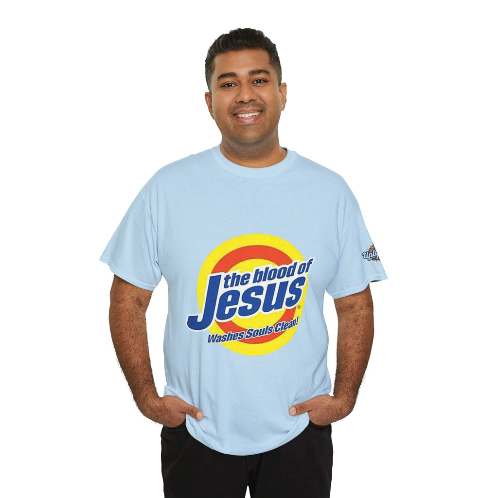 Blood of Jesus Washes Souls Clean T-shirt - Funny Tide Parody - Christian Faith T-shirt Printify