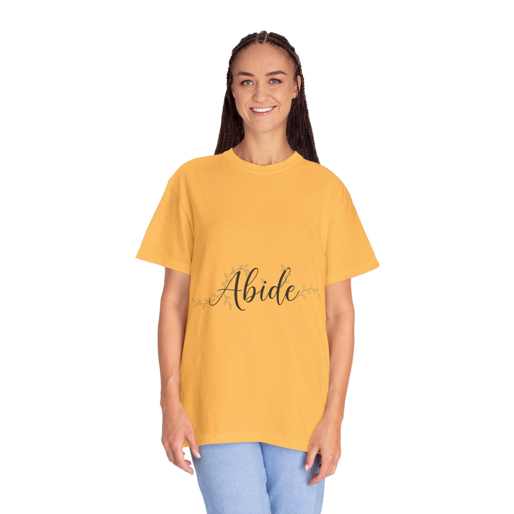 Abide in the Lord T-Shirt – Vine Design Christian Tee for Faithful Hearts Printify