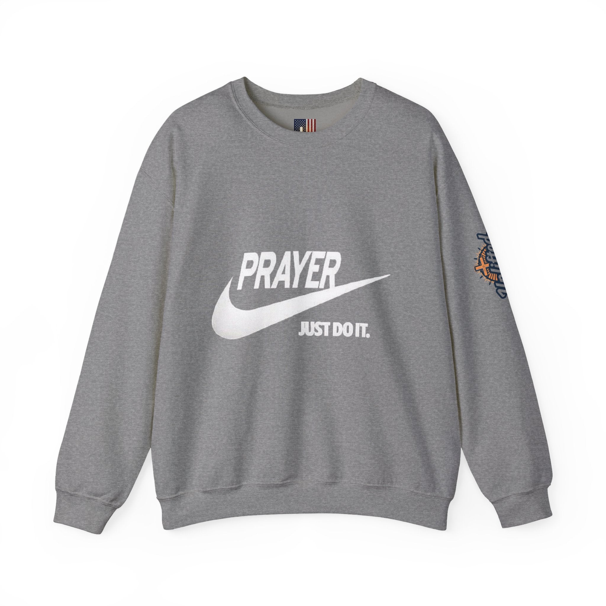 Prayer Just Do It Sweatshirt - Funny Christian Nike Parody Sweatshirt - Faith Gear Printify