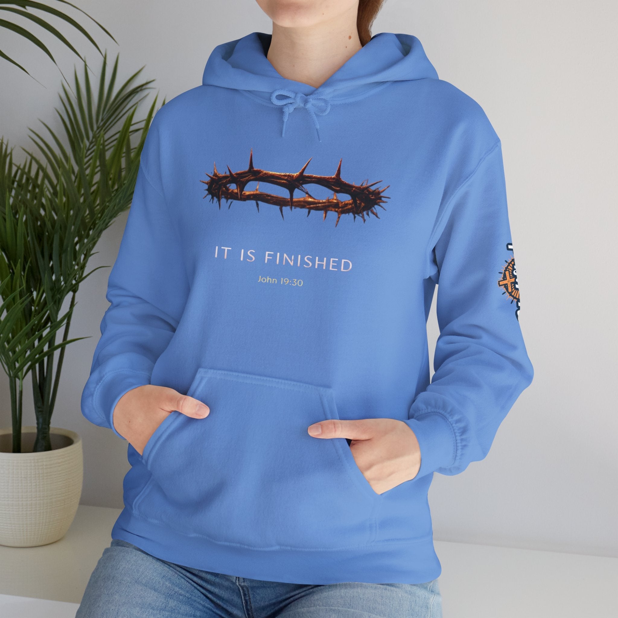 It Is Finished Crown of Thorns Hoodie — Christian John 19:30 Faith Hoodie Printify