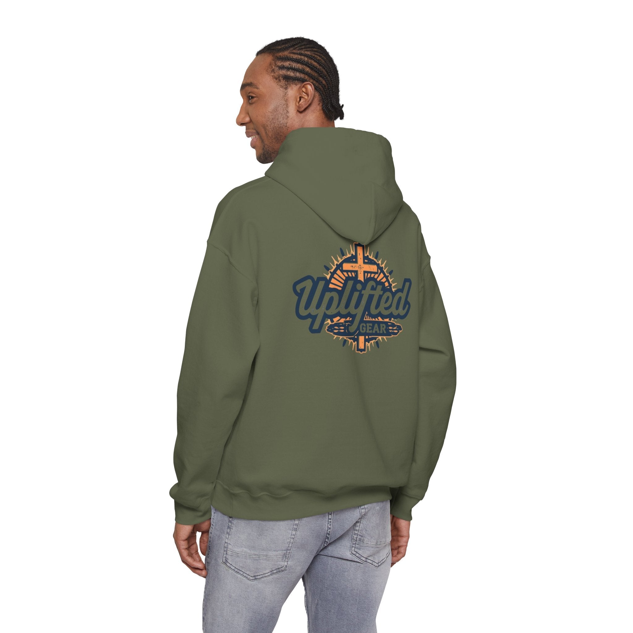 Uplifted Gear Christian Hoodie – Bold Logo Faith Hoodie for Inspired Living Printify