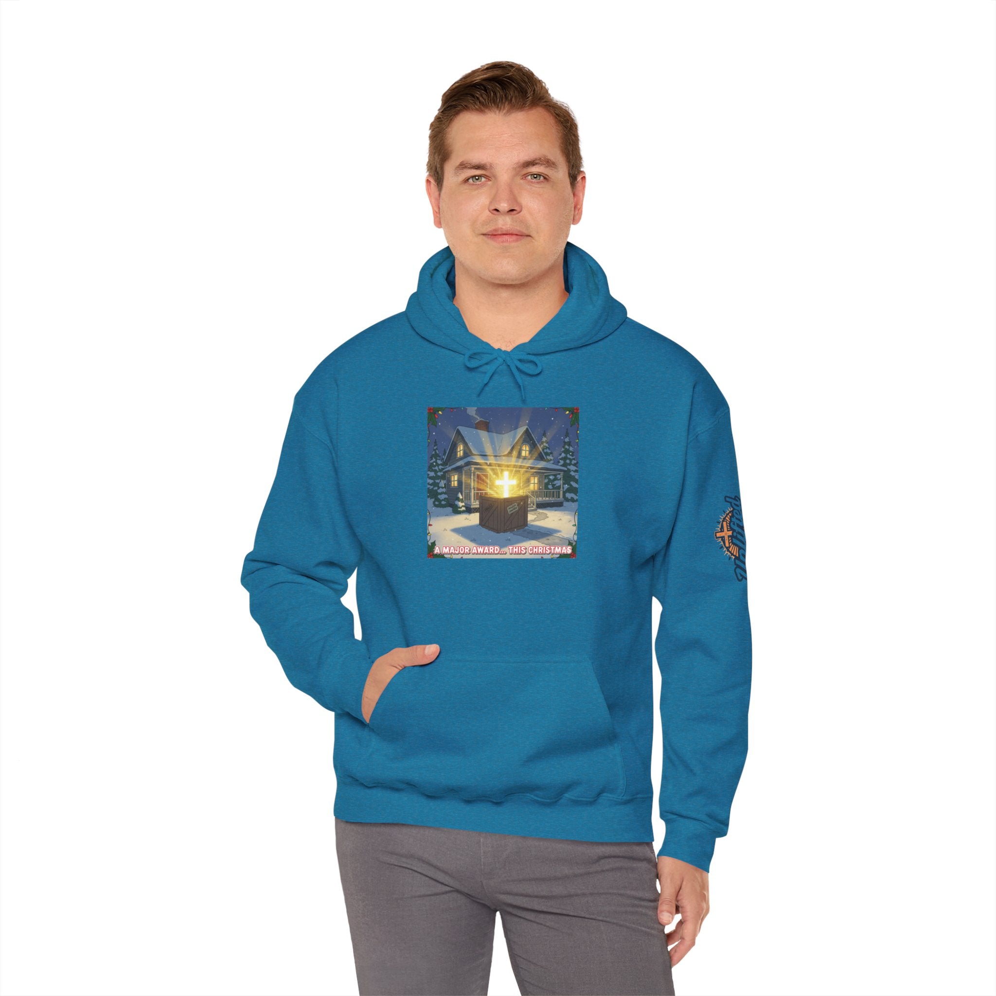 A Major Award This Christmas Hoodie – Fragile Leg Lamp Parody Cross Unboxing Christian Sweatshirt for Hilarious Faith & Holiday Glow Printify