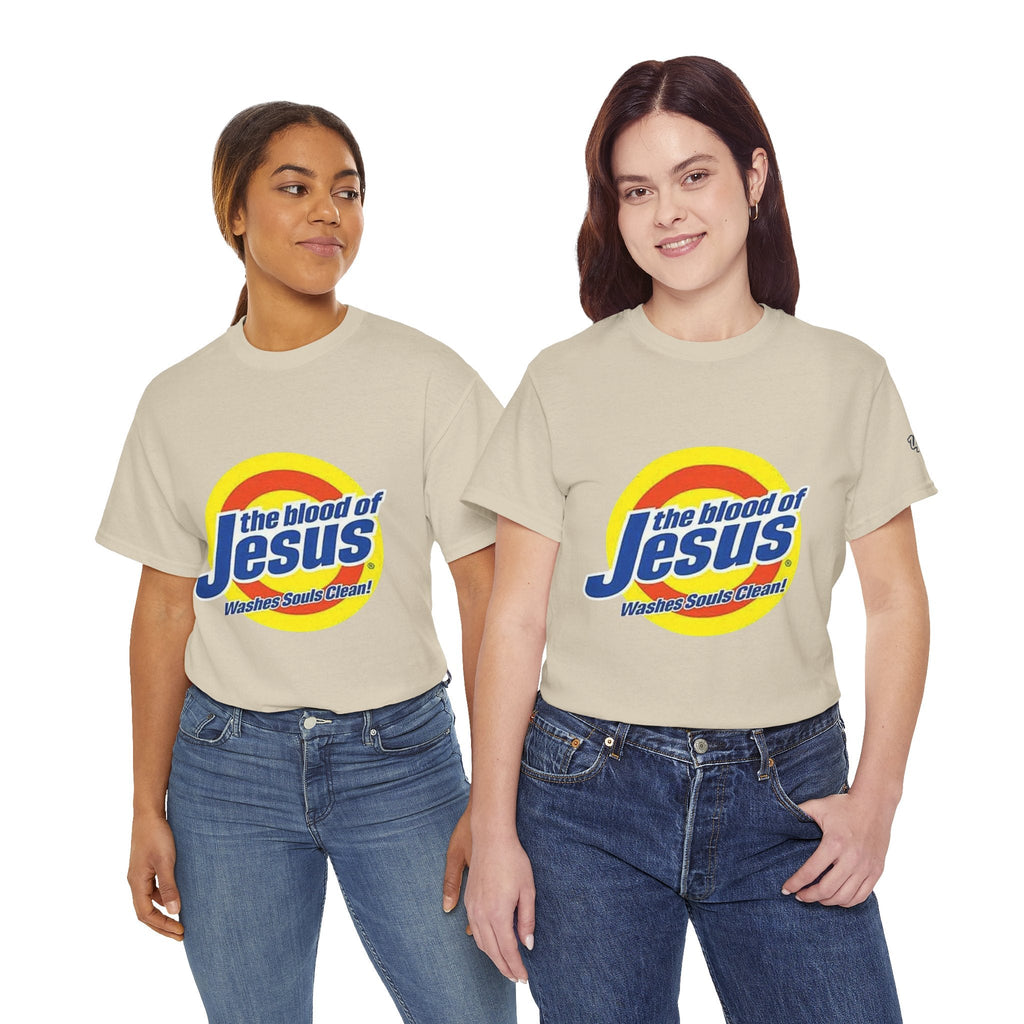 Blood of Jesus Washes Souls Clean T-shirt - Funny Tide Parody - Christian Faith T-shirt Printify