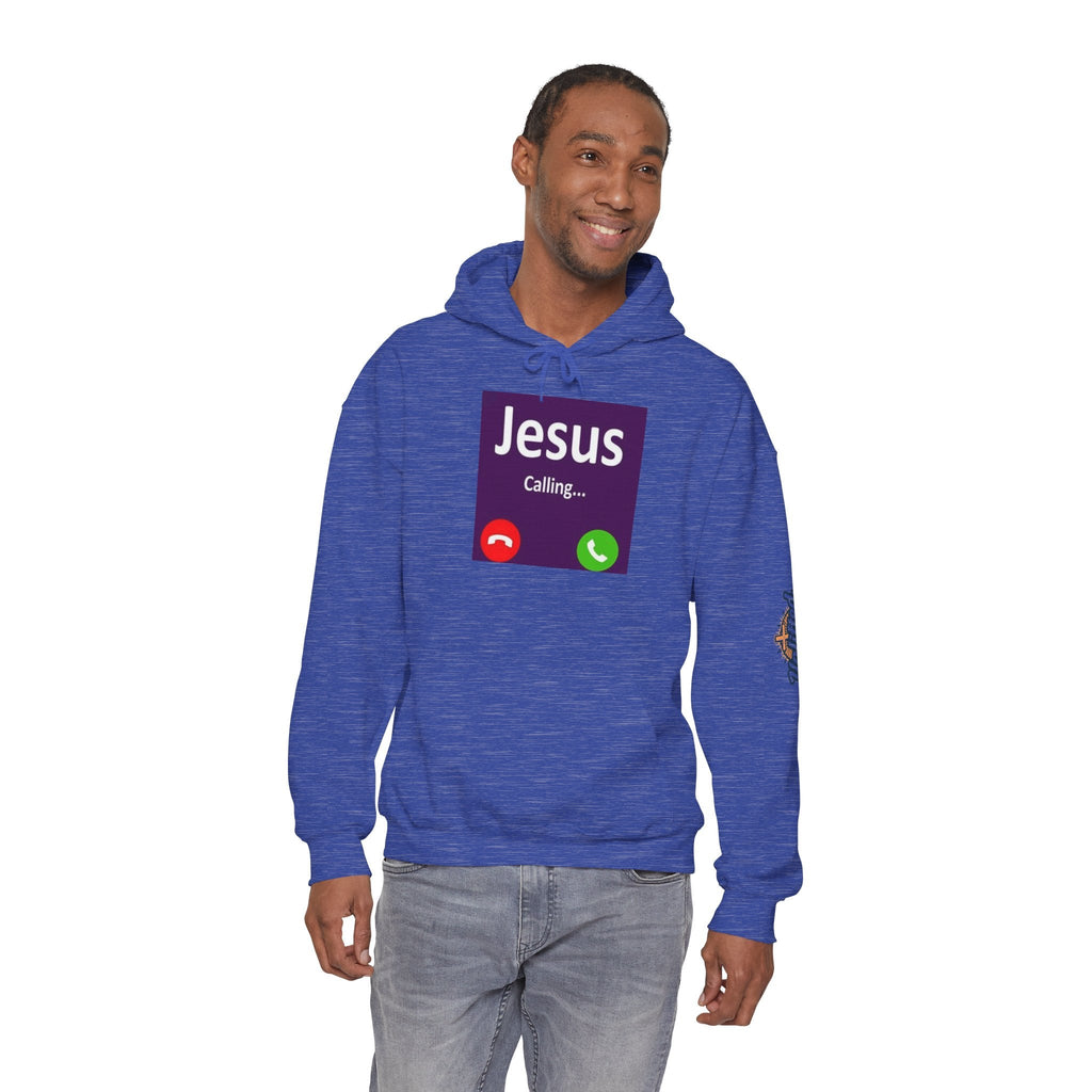 Jesus Calling Hoodie – Funny Cell Phone Screen Christian Sweatshirt for Divine Connection & Faith Humor Printify