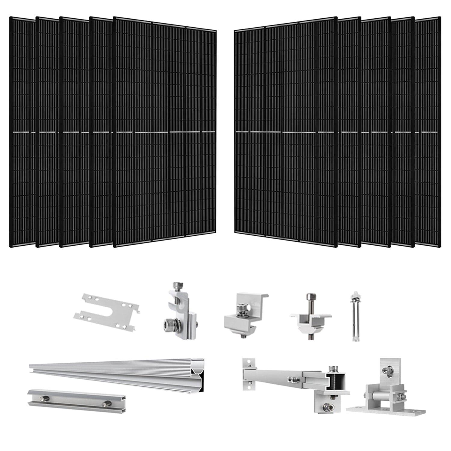 410 Watt Monocrystalline Solar Panel (10 Pack) With Solar Panel Mount Rack Nature's Generator
