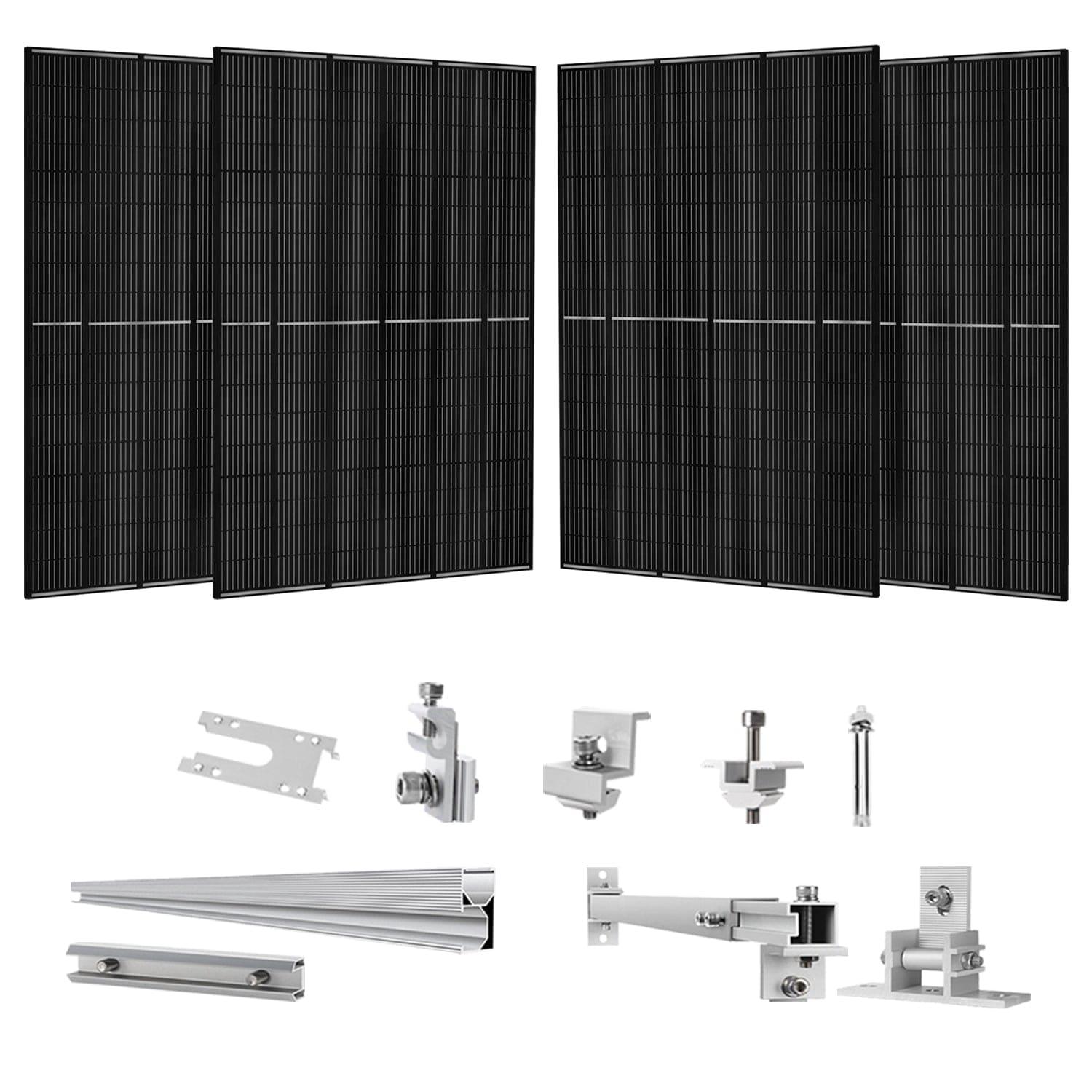410 Watt Monocrystalline Solar Panel (4 Pack) With Solar Panel Mount Rack Nature's Generator