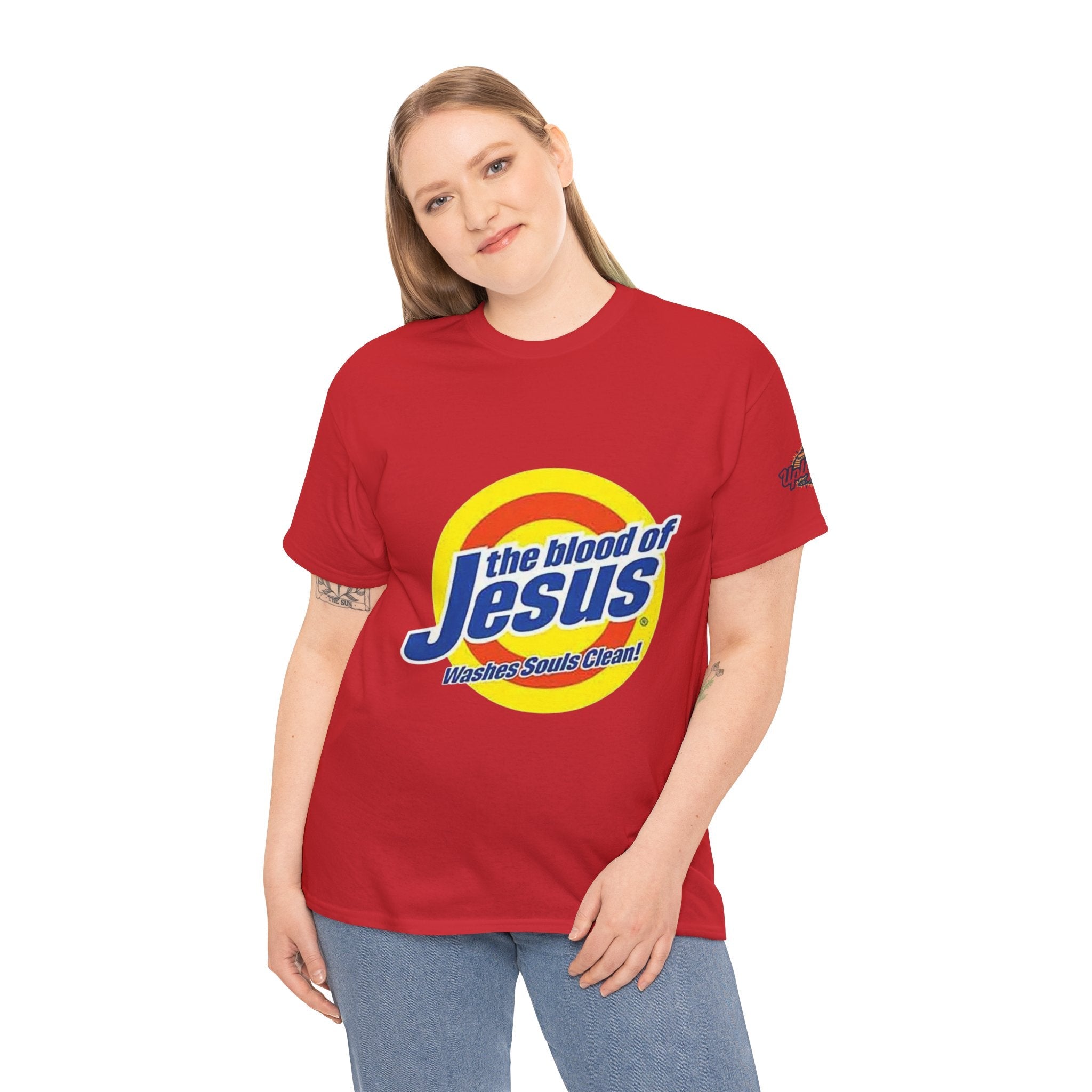 Blood of Jesus Washes Souls Clean T-shirt - Funny Tide Parody - Christian Faith T-shirt Printify