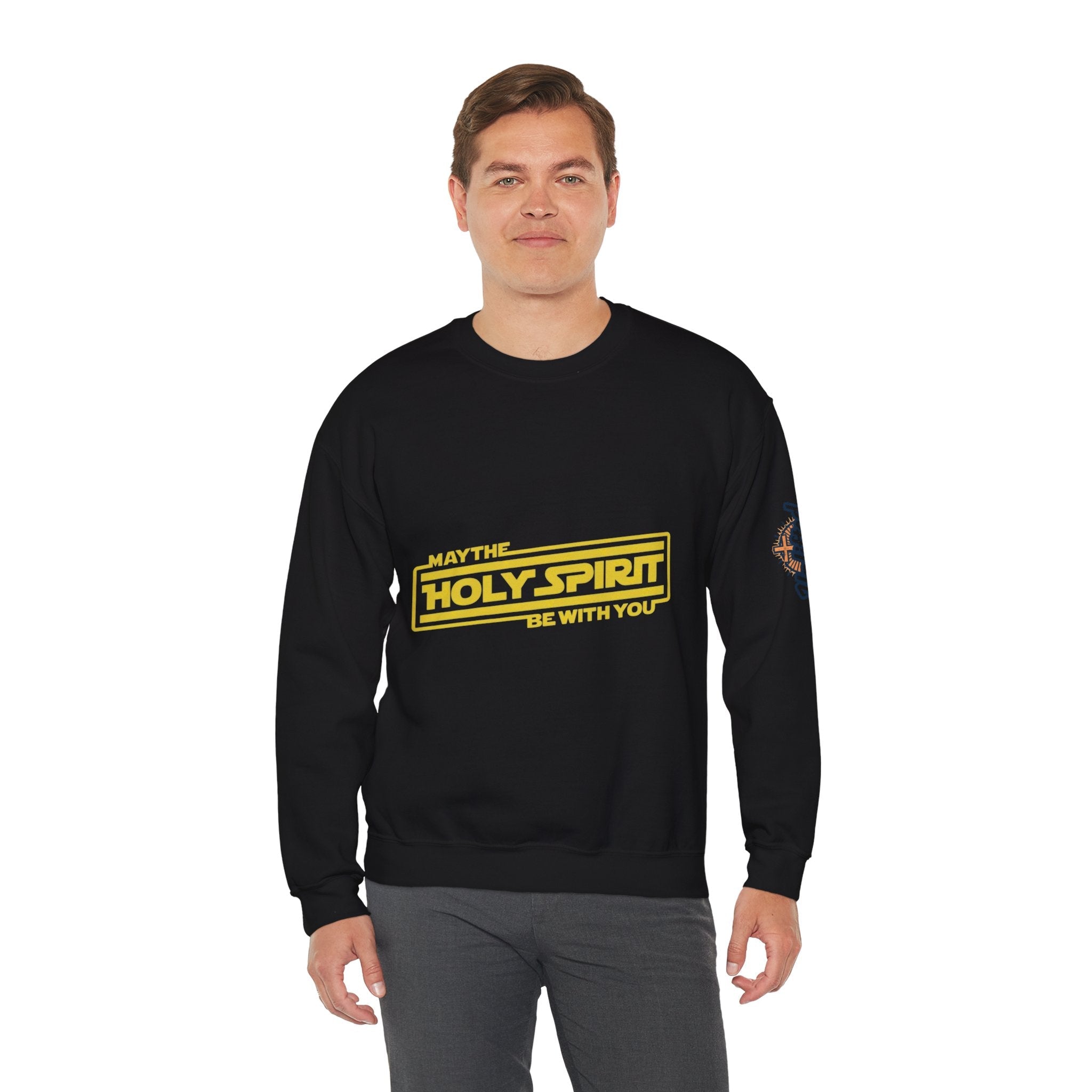 May the Holy Spirit Be With You Sweatshirt - Christian Star Wars Parody Sweatshirt Printify