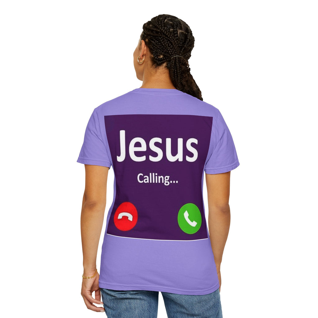 Jesus Calling T-shirt, – Funny Cell Phone Screen Christian T-shirt, for Divine Connection & Faith Humor Printify