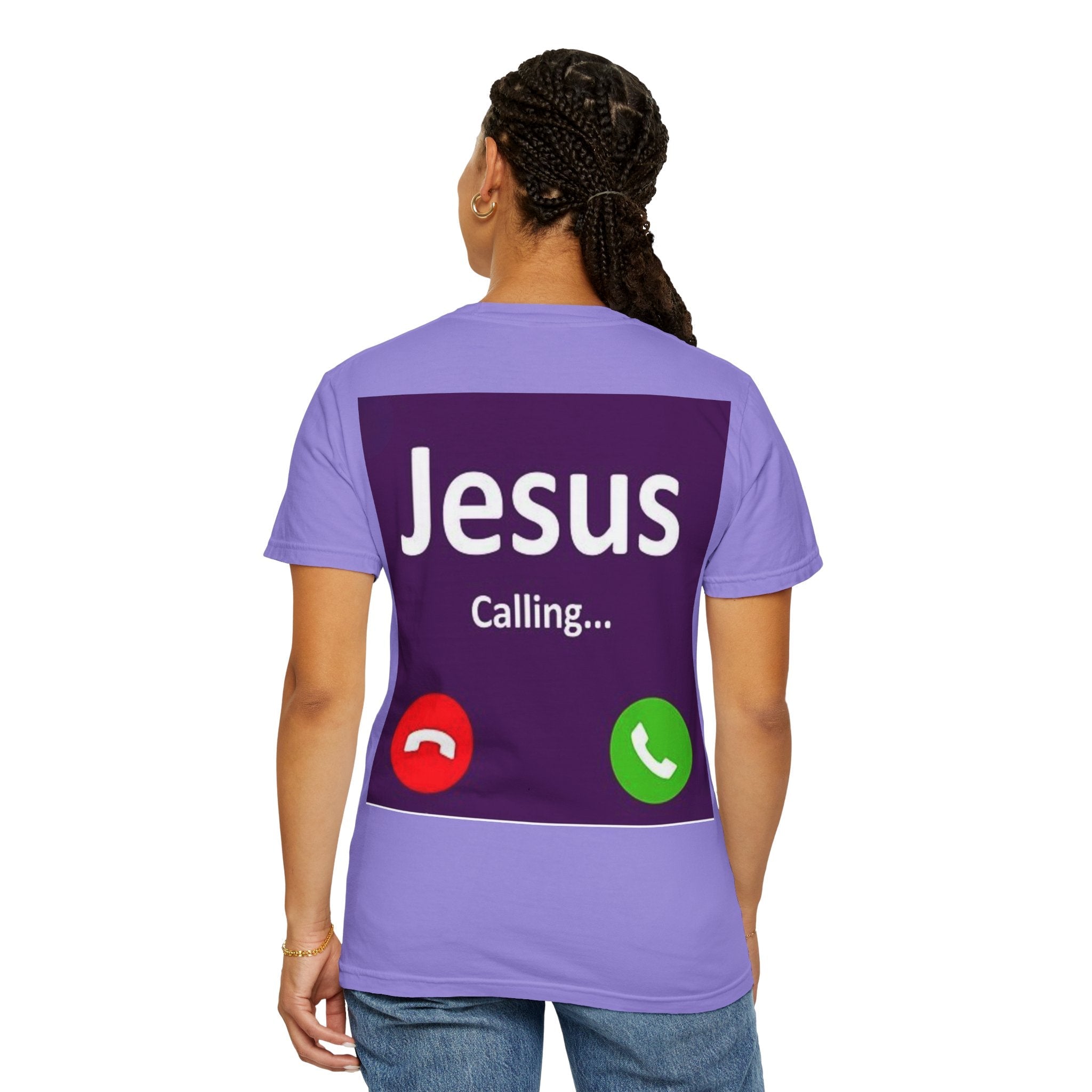 Jesus Calling T-shirt, – Funny Cell Phone Screen Christian T-shirt, for Divine Connection & Faith Humor Printify