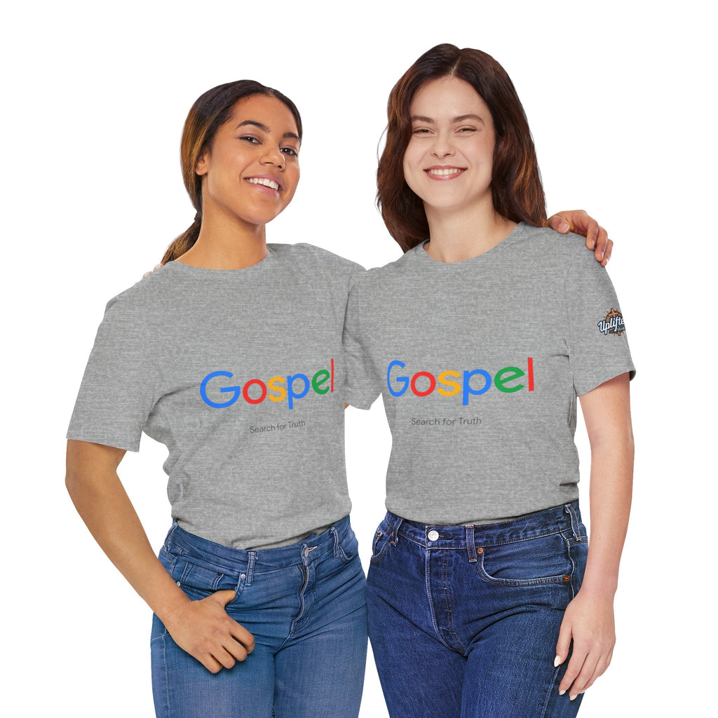 Gospel Graphic Tee — "Gospel" Colorful Logo Christian T-Shirt Printify