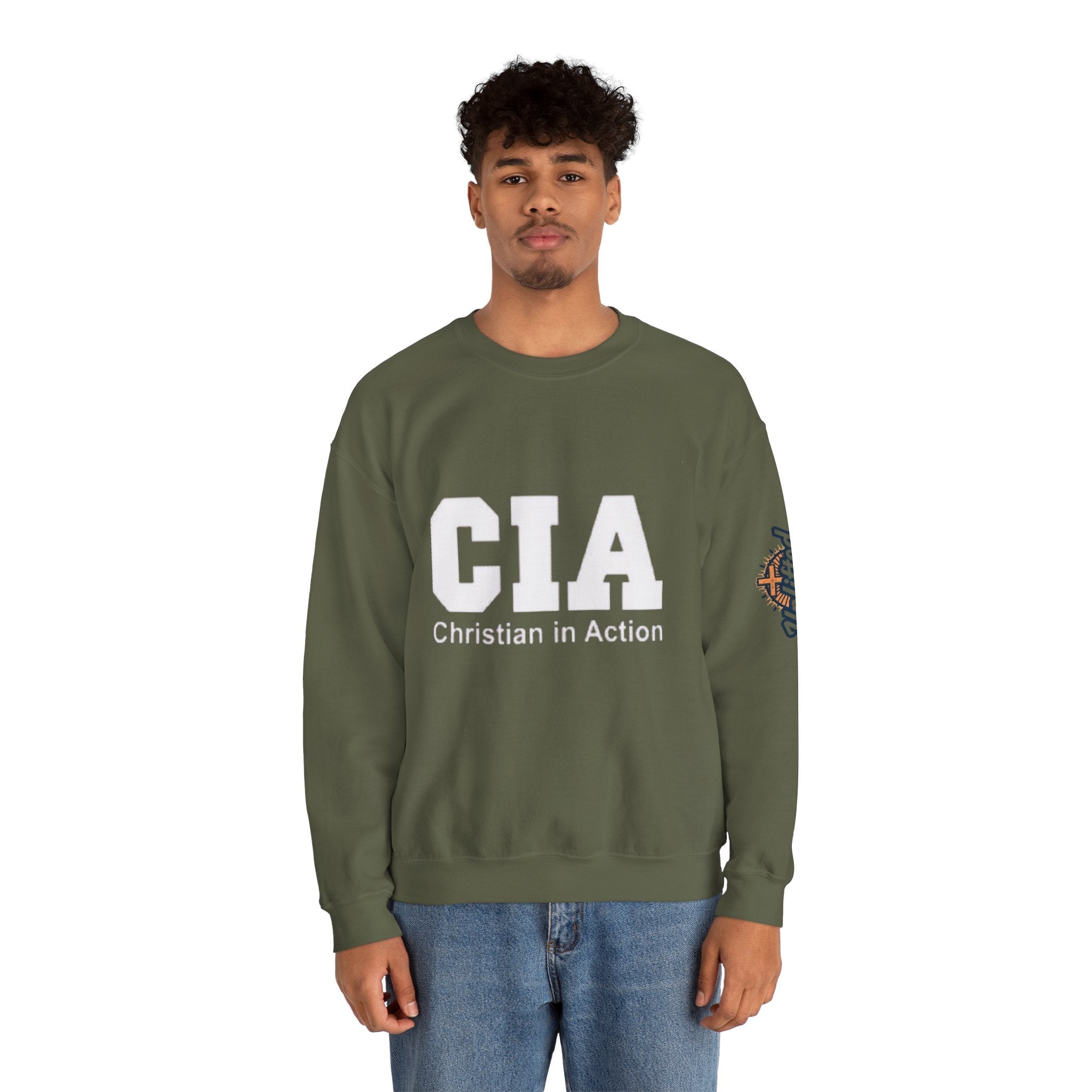 CIA Christian in Action Sweatshirt - Funny Faith Parody Sweatshirt - Mission Ready Apparel Printify