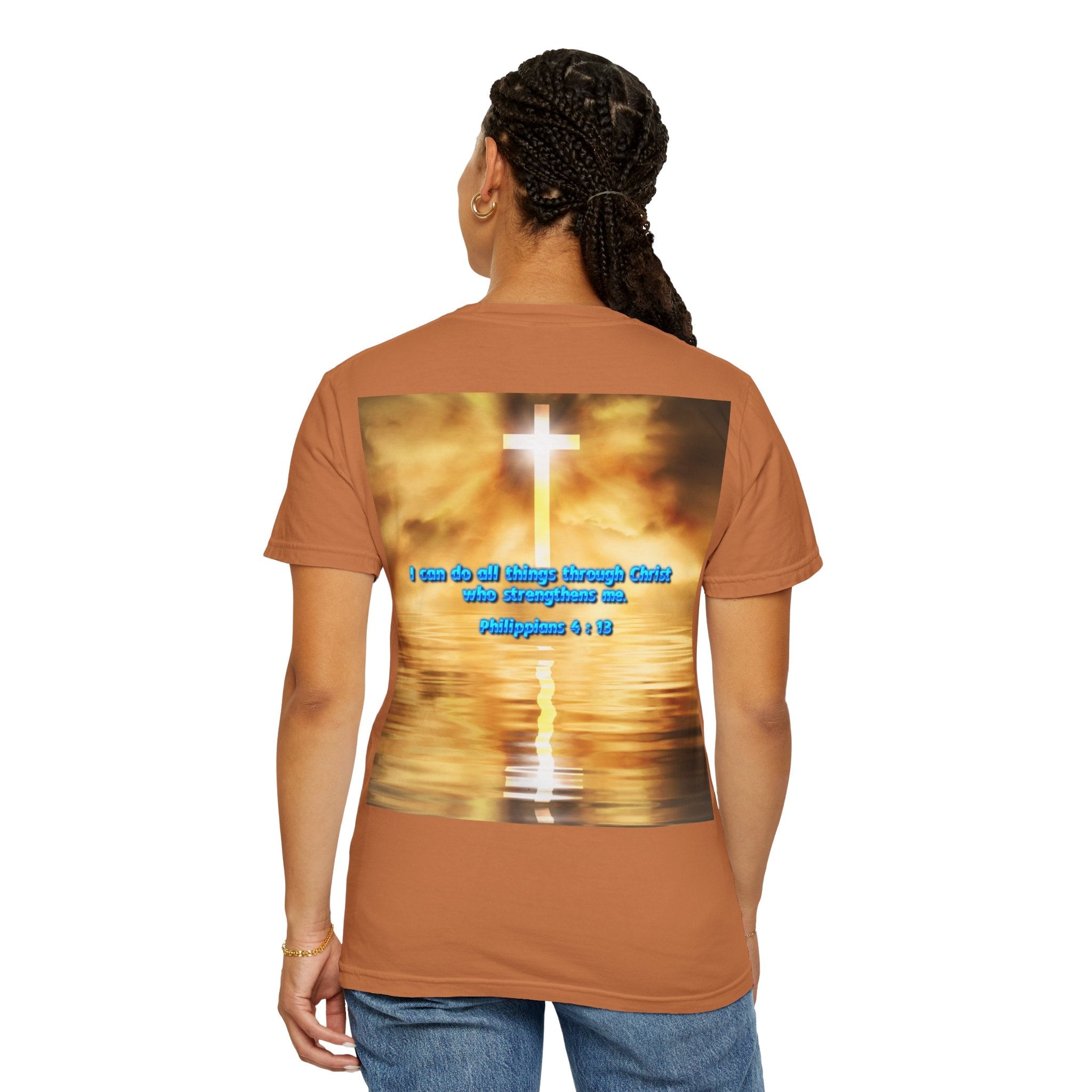 Bible Verse Unisex Garment-Dyed T-shirt -  Philippians 4 : 13 Printify