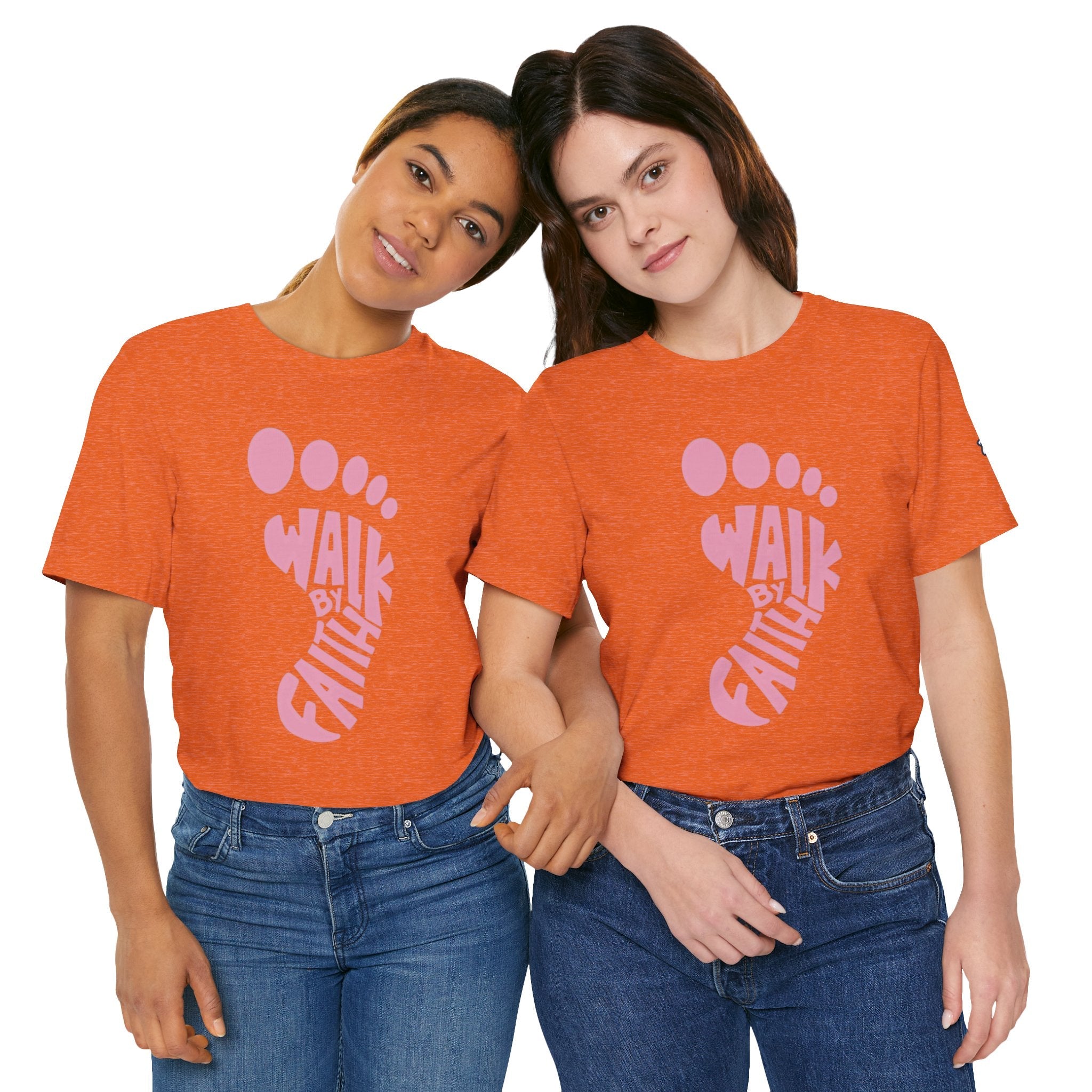 Walk By Faith Footprint T-Shirt Printify