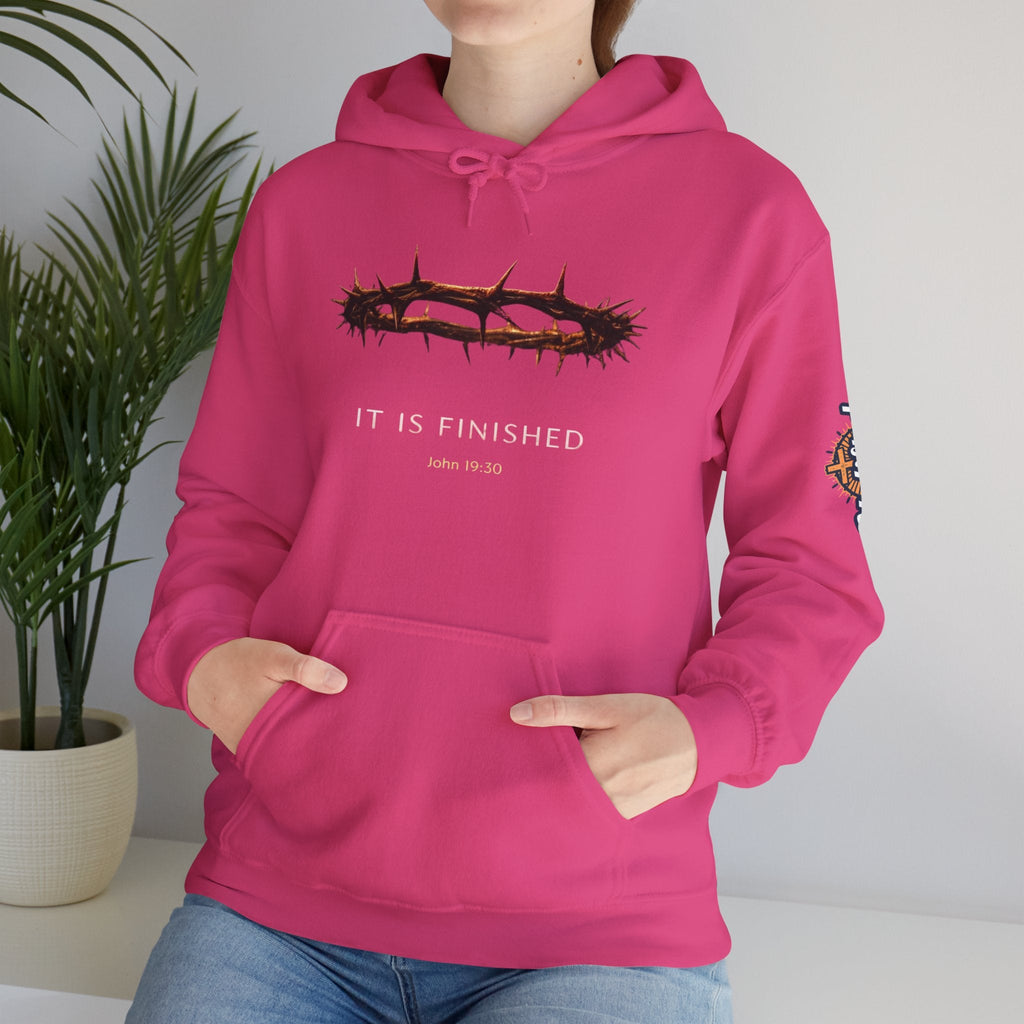 It Is Finished Crown of Thorns Hoodie — Christian John 19:30 Faith Hoodie Printify