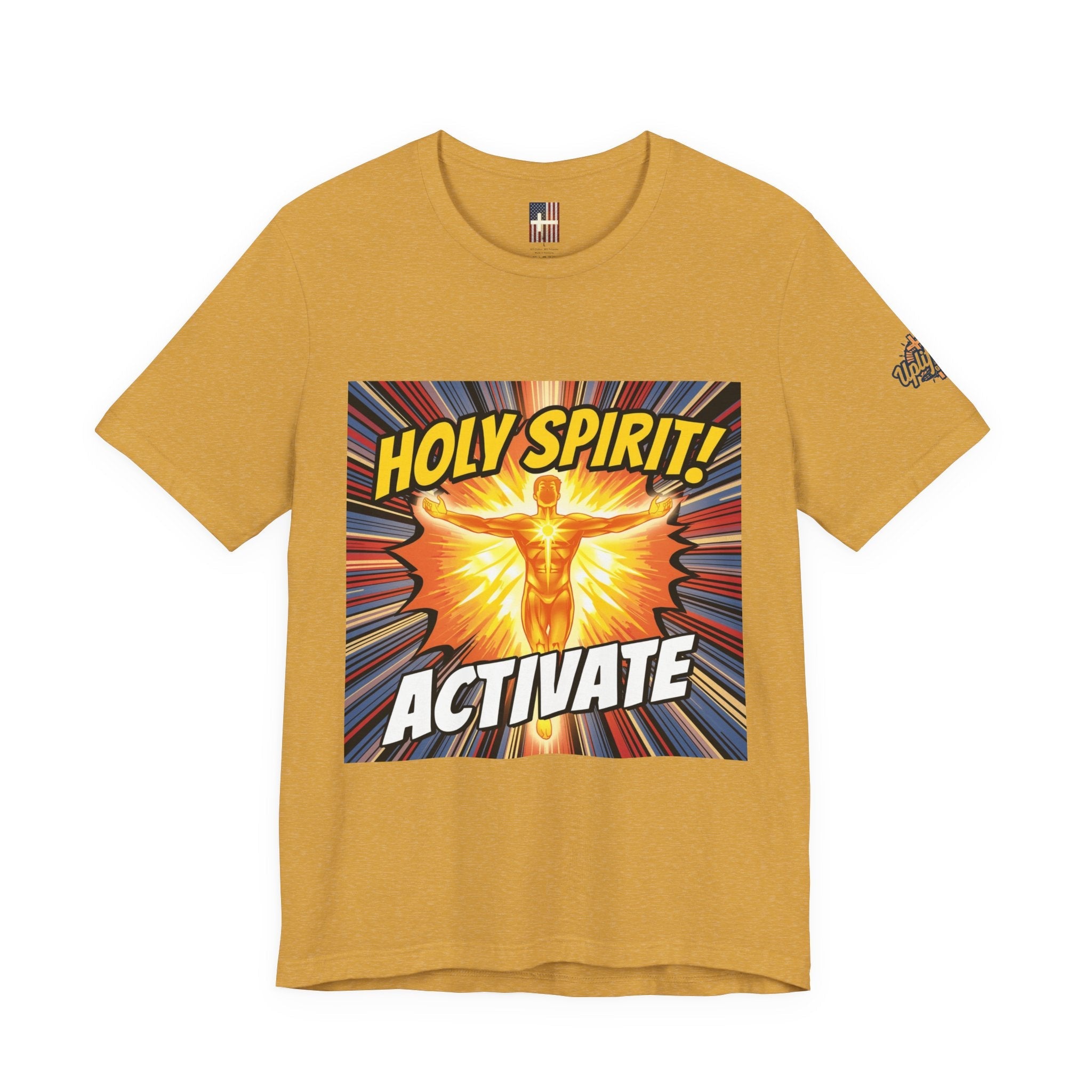 Holy Spirit Activate T-shirt – Superhero Christian T-shirt with Vibrant Power-Up Design for Faith-Fueled Boldness Printify