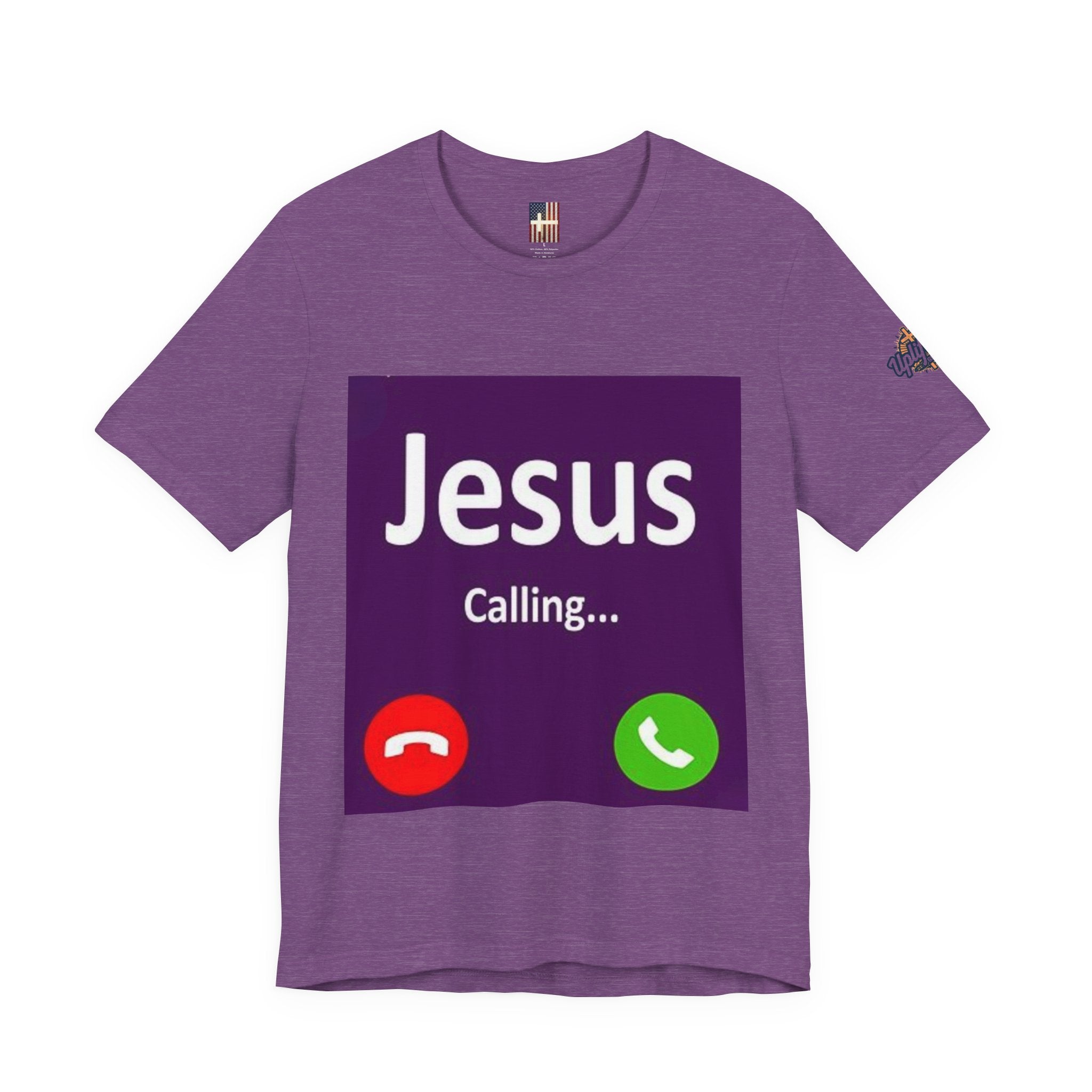 Jesus Calling T-shirt – Funny Cell Phone Screen Christian T-shirt for Divine Connection & Faith Humor Printify