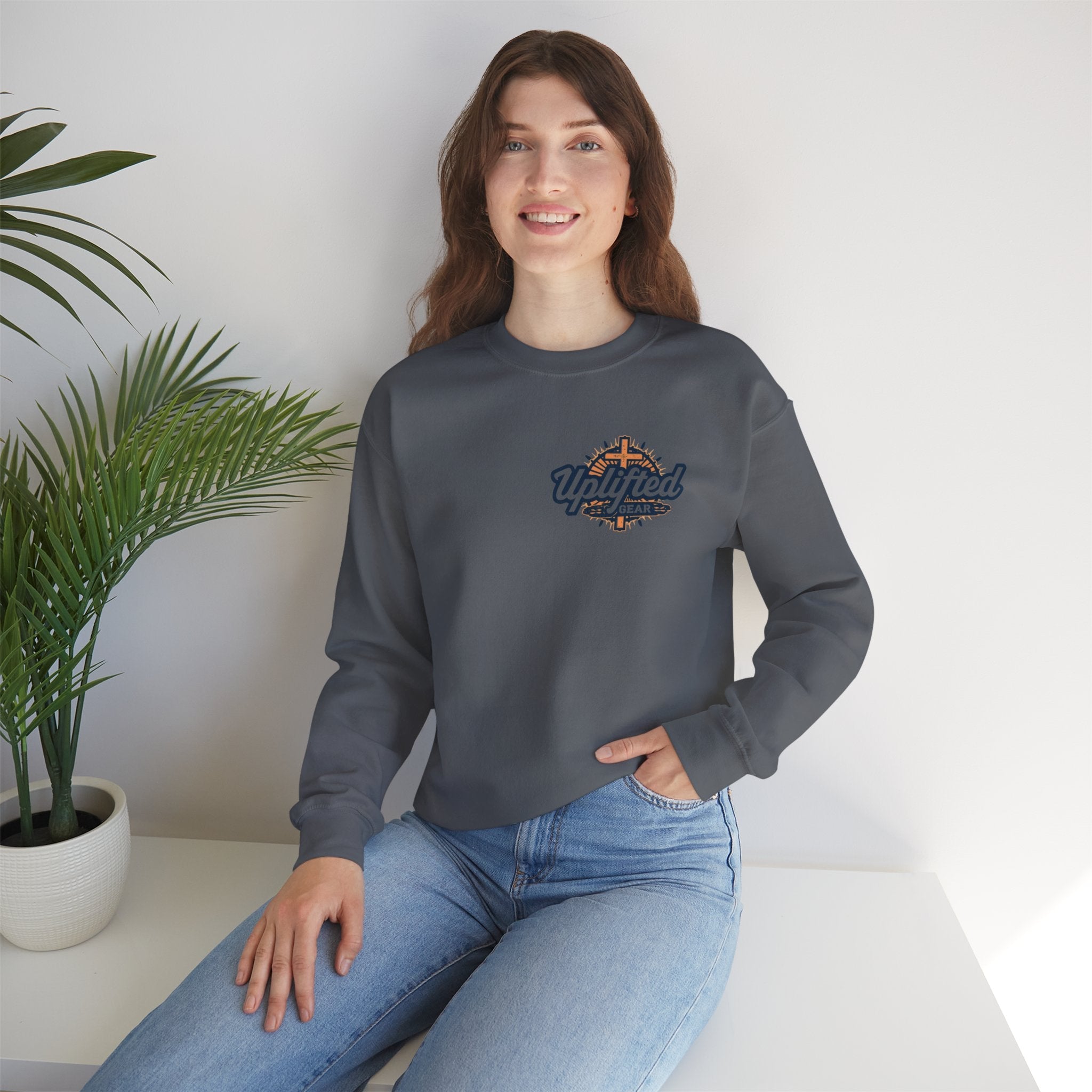 Bible Verse Heavy Blend™ Crewneck Sweatshirt Unisex  - Philippians 4 : 13 Printify
