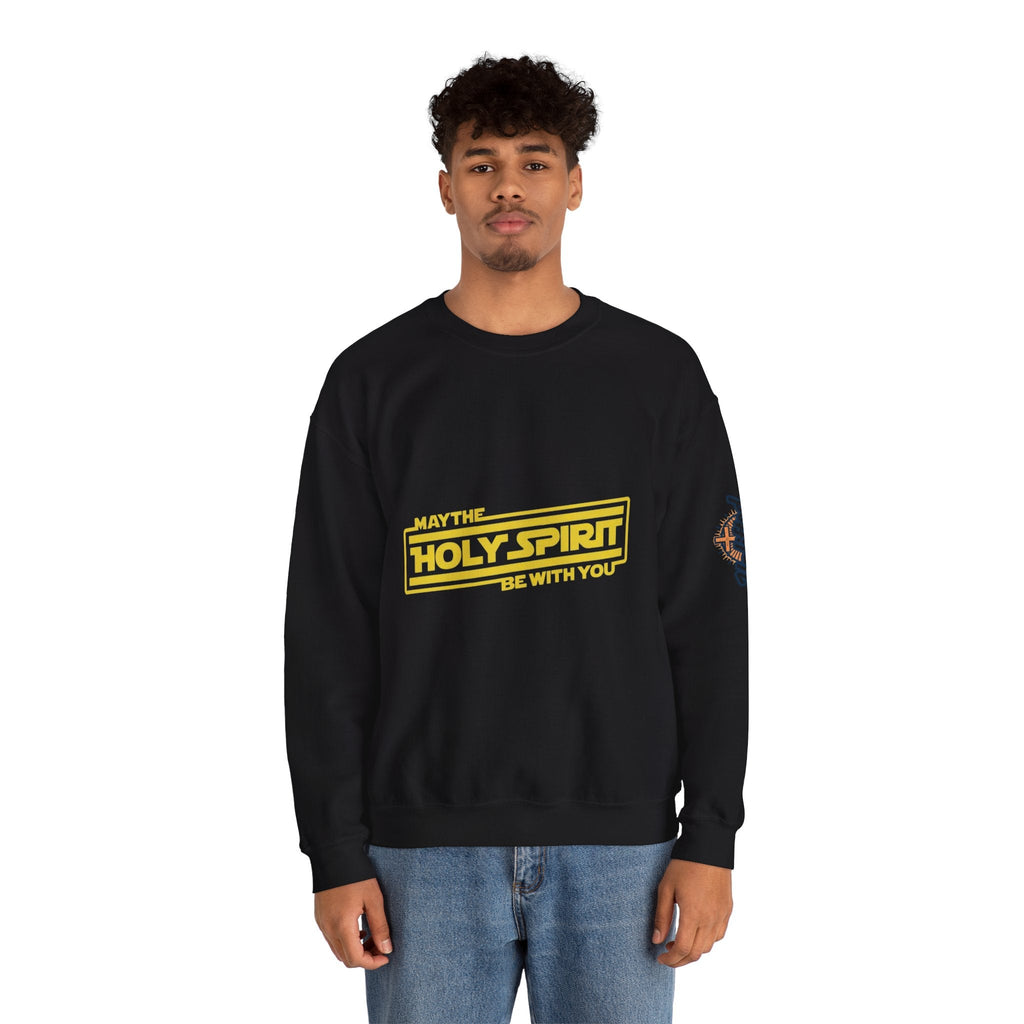 May the Holy Spirit Be With You Sweatshirt - Christian Star Wars Parody Sweatshirt Printify