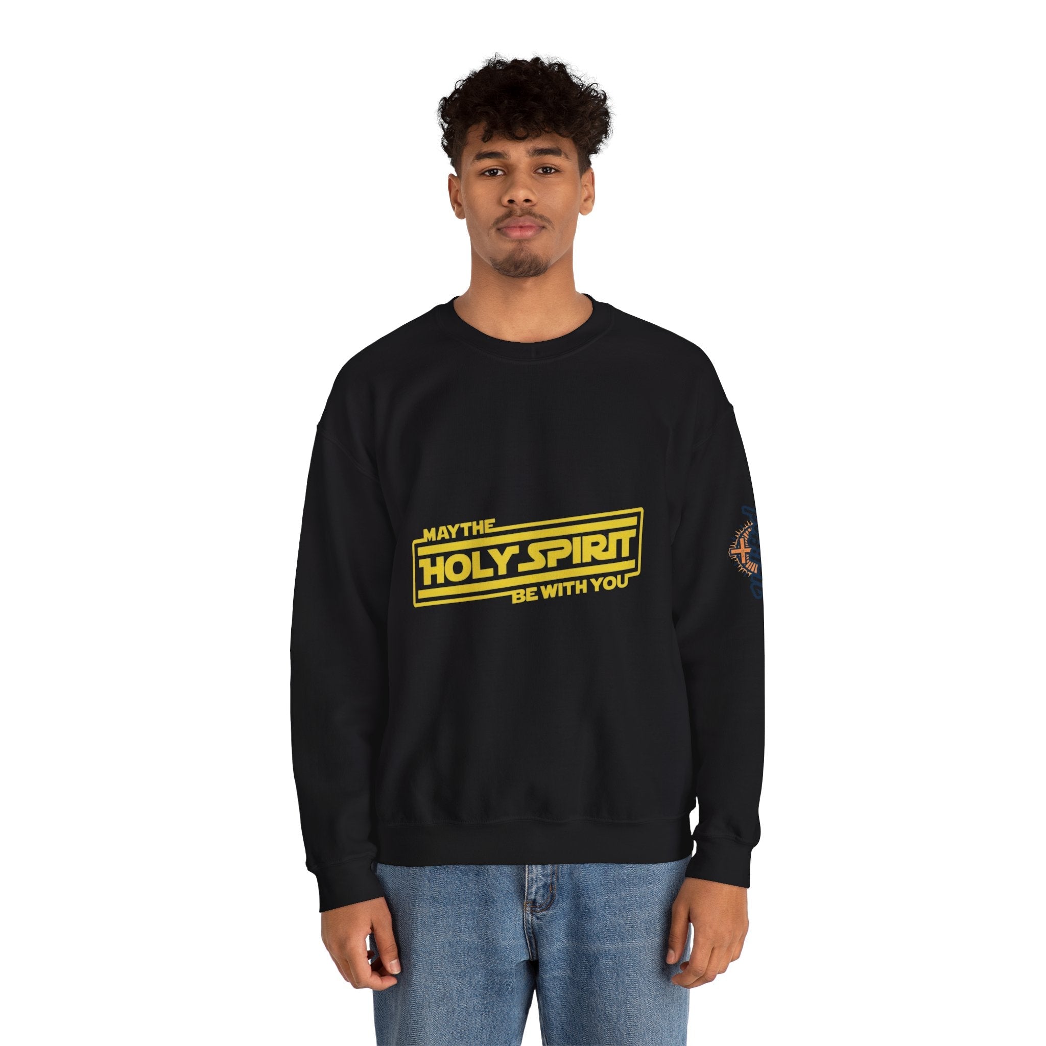May the Holy Spirit Be With You Sweatshirt - Christian Star Wars Parody Sweatshirt Printify