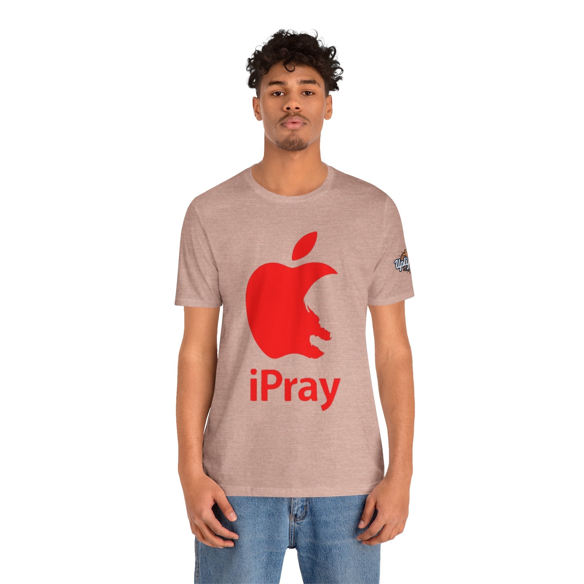 iPray Red Apple Christian T-Shirt — Faith Graphic Tee Printify