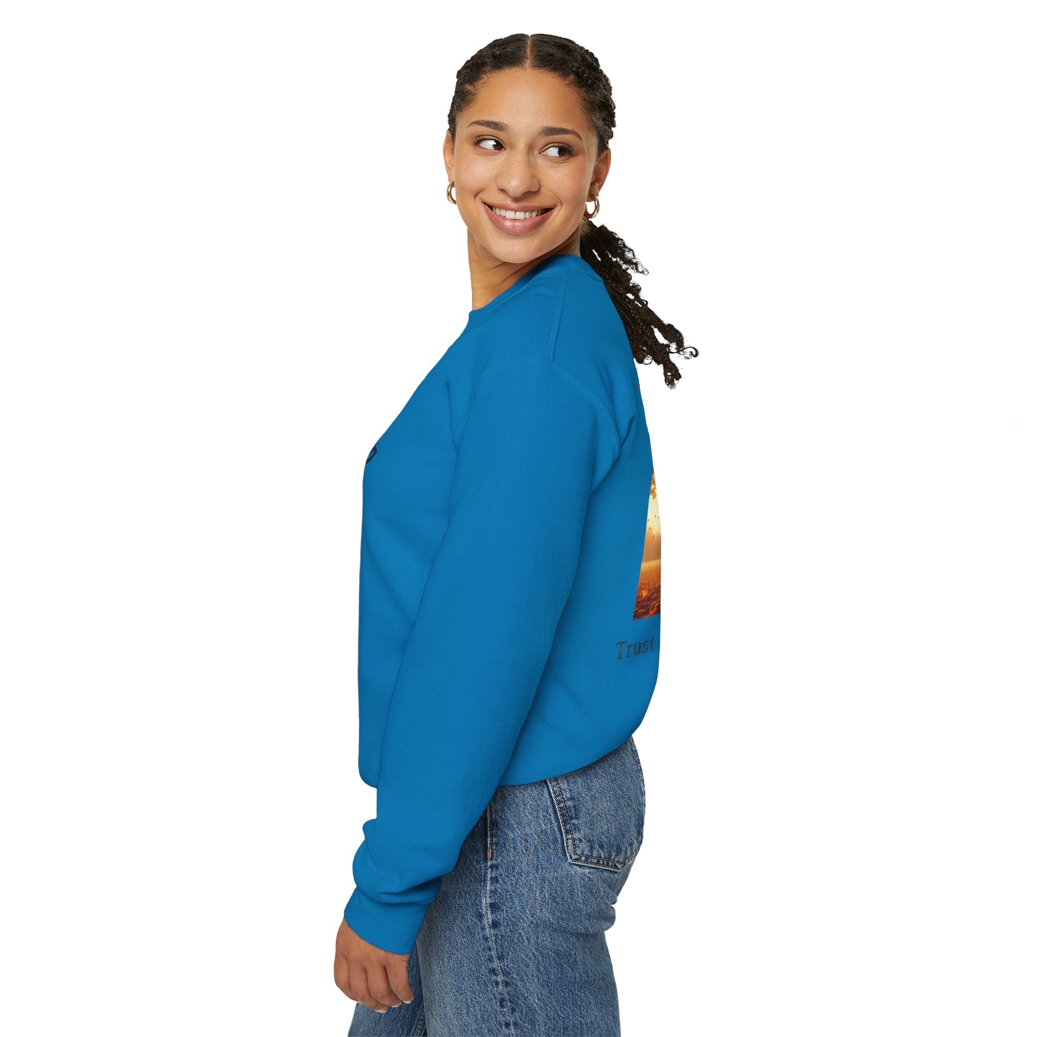 Trust in the Lord Sweatshirt – Autumn Tree Proverbs 3:5 Christian Sweatshirt for Cozy Faith Printify