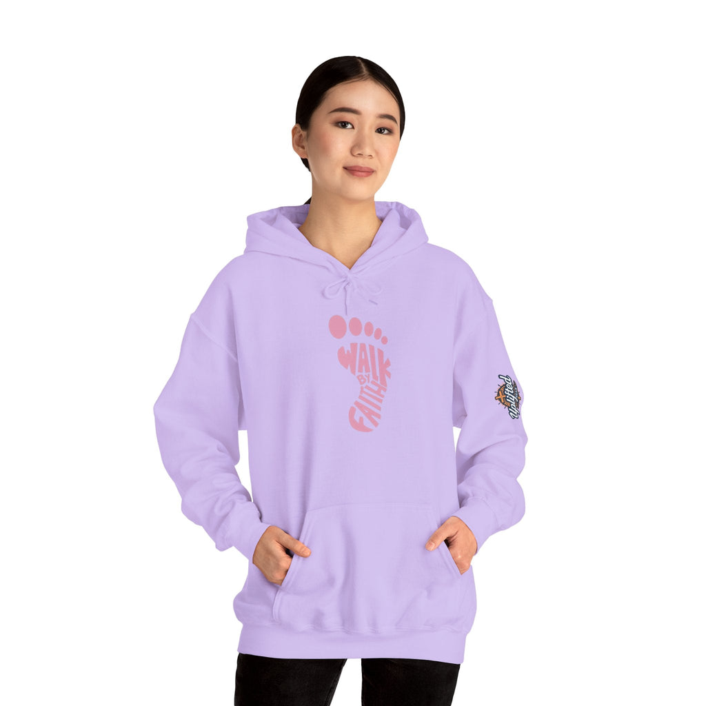 Walk By Faith Footprint Hoodie Printify