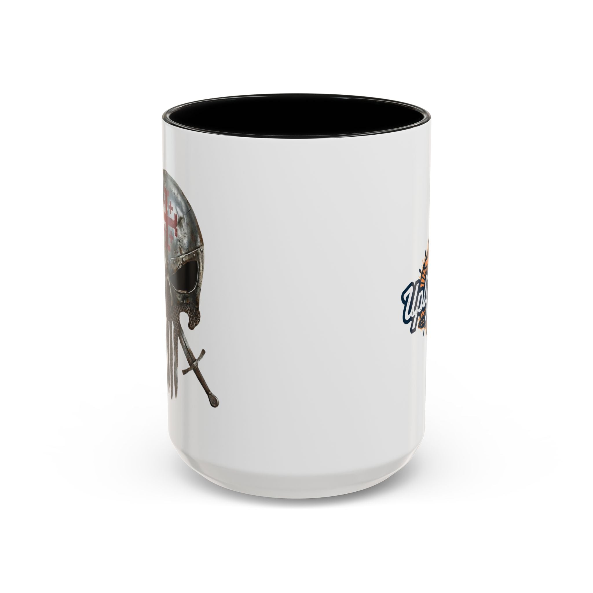 Crusader Knight Coffee Mug — 'Armor of God' Christian Skull 11/15oz Accent Mug Printify