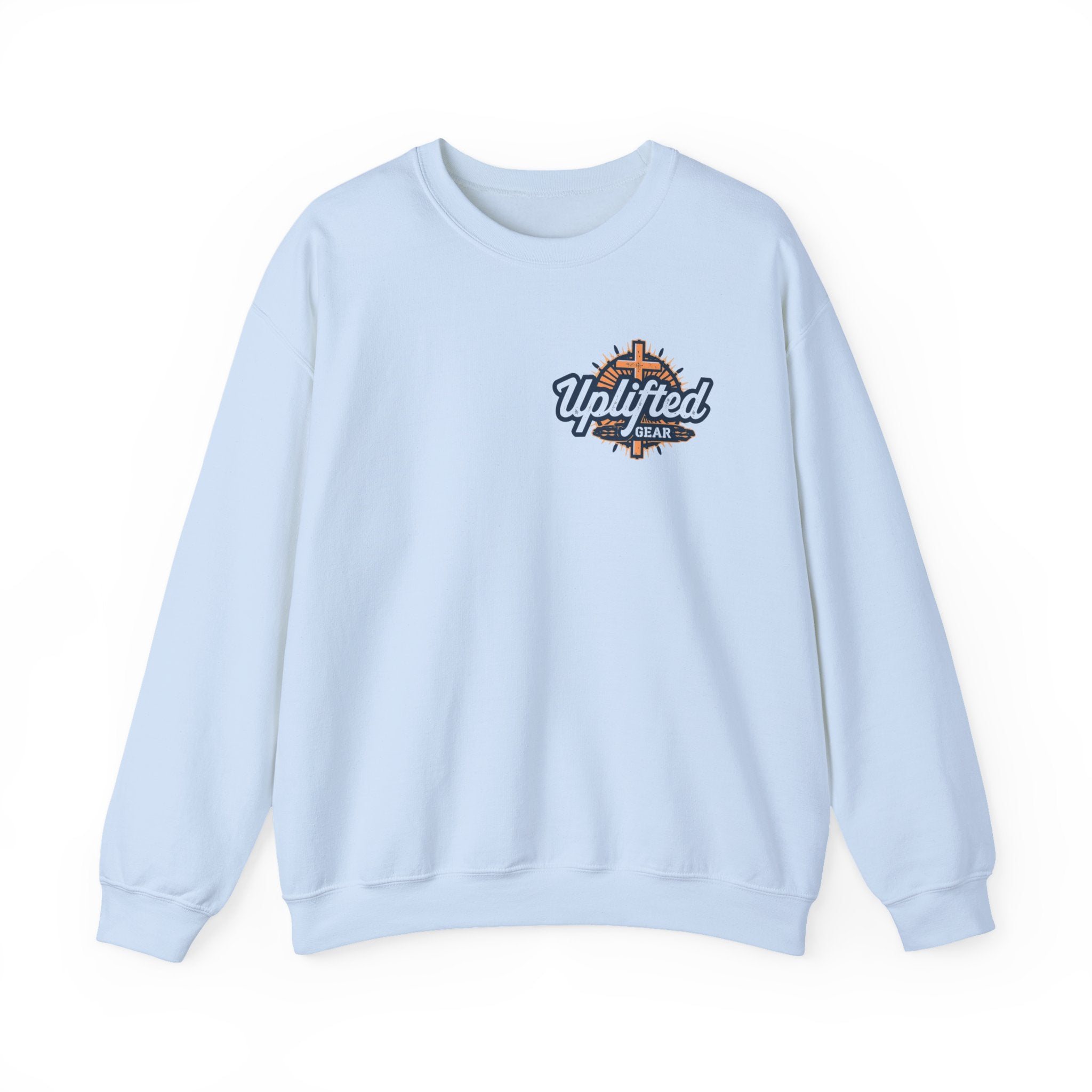 Walk by Faith Sweatshirt – Cross & Footprints Christian Sweatshirt for Cozy Inspiration Printify