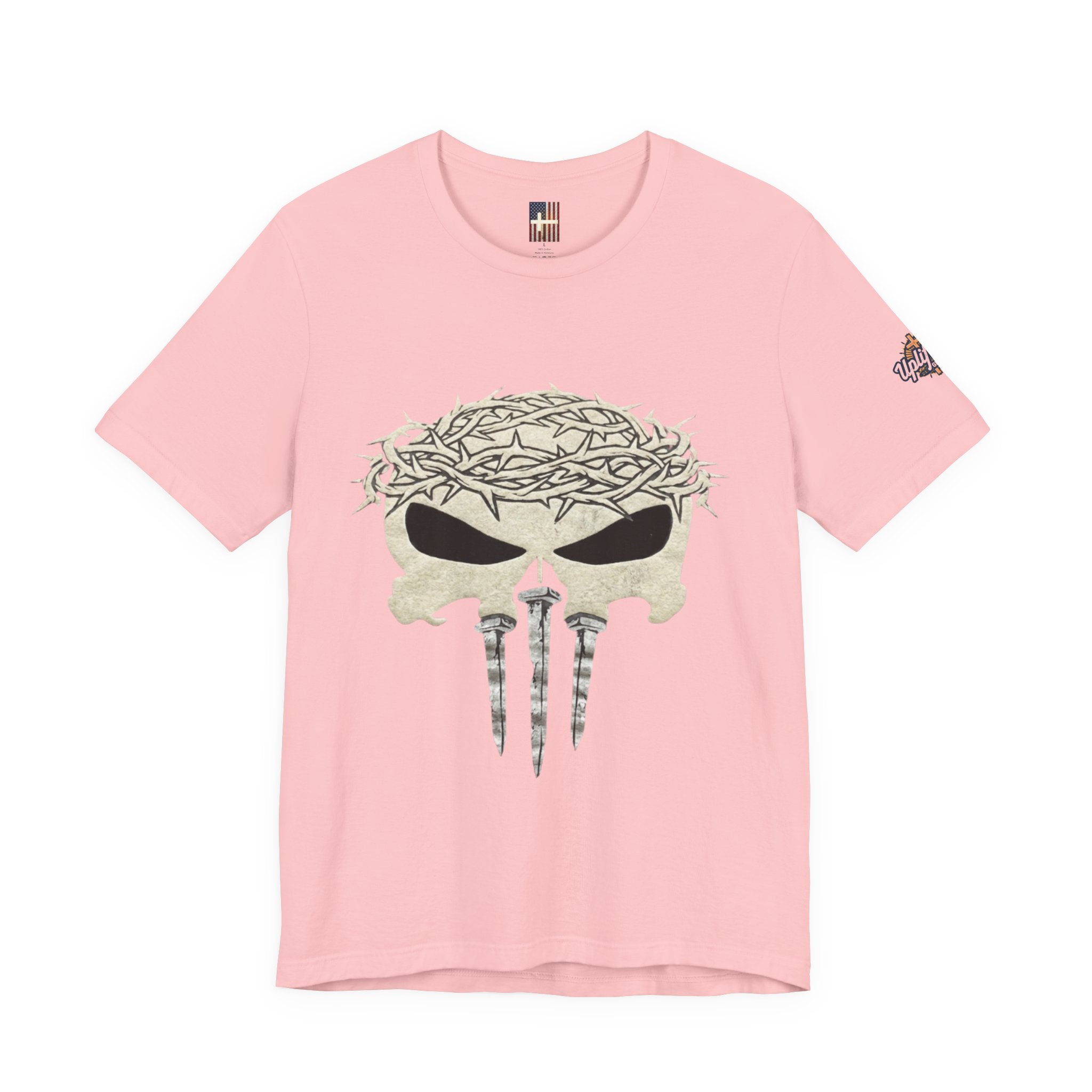 Christian Skull T-shirt - Crown of Thorns & Nails - Warrior Faith T-shirt Printify