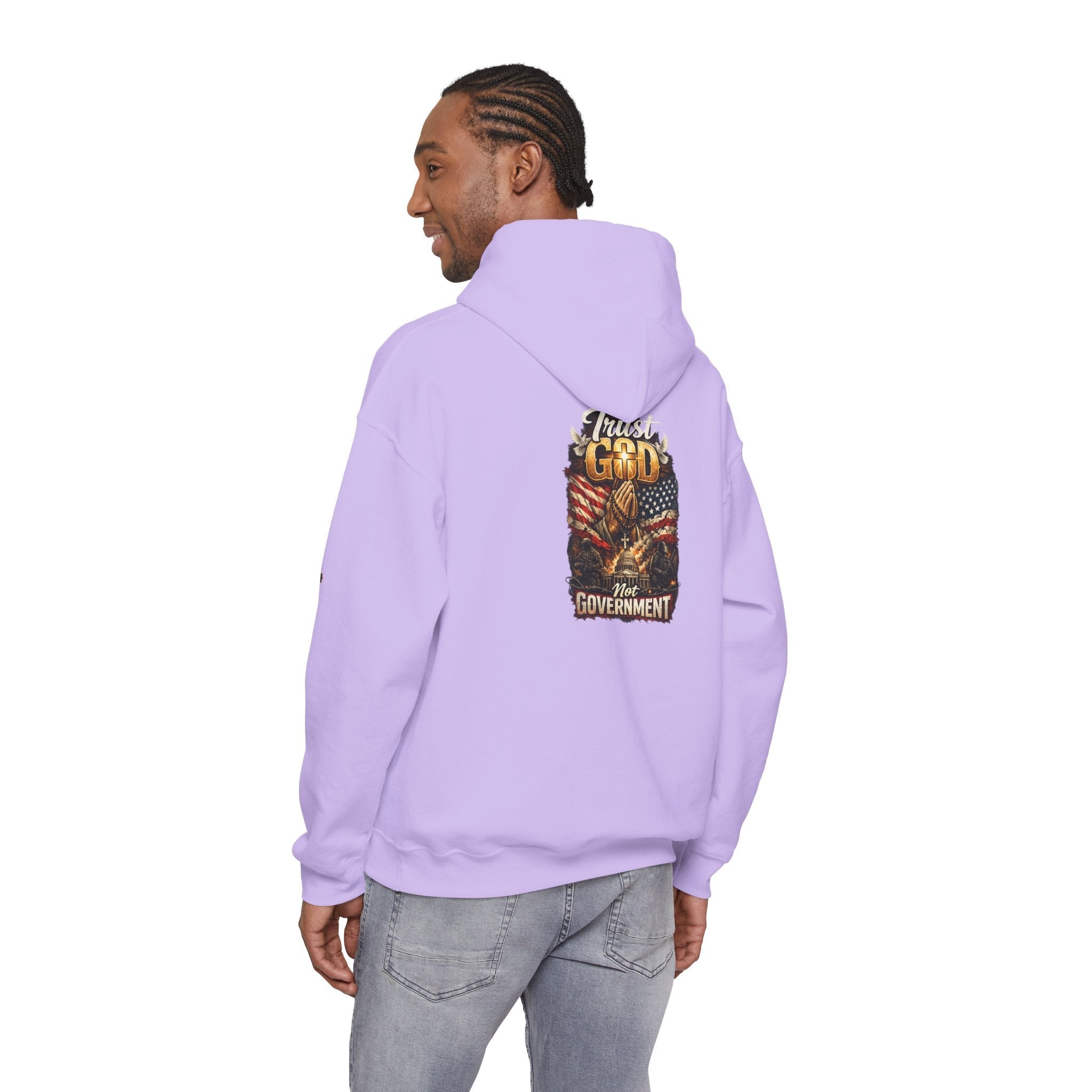 Trust God Not Government Hoodie — Vintage Patriotic Christian Hoodie Printify