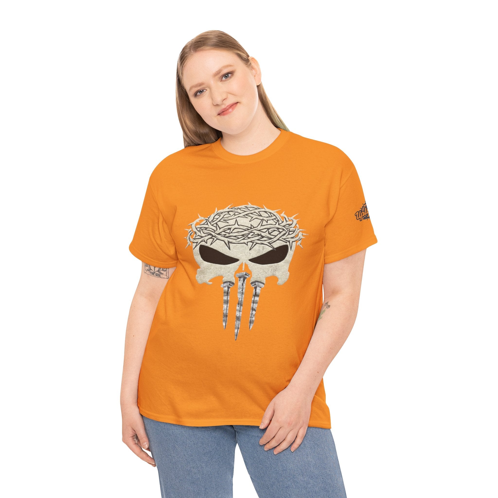 Christian Skull T-shirt - Crown of Thorns & Nails - Warrior Faith T-shirt Printify