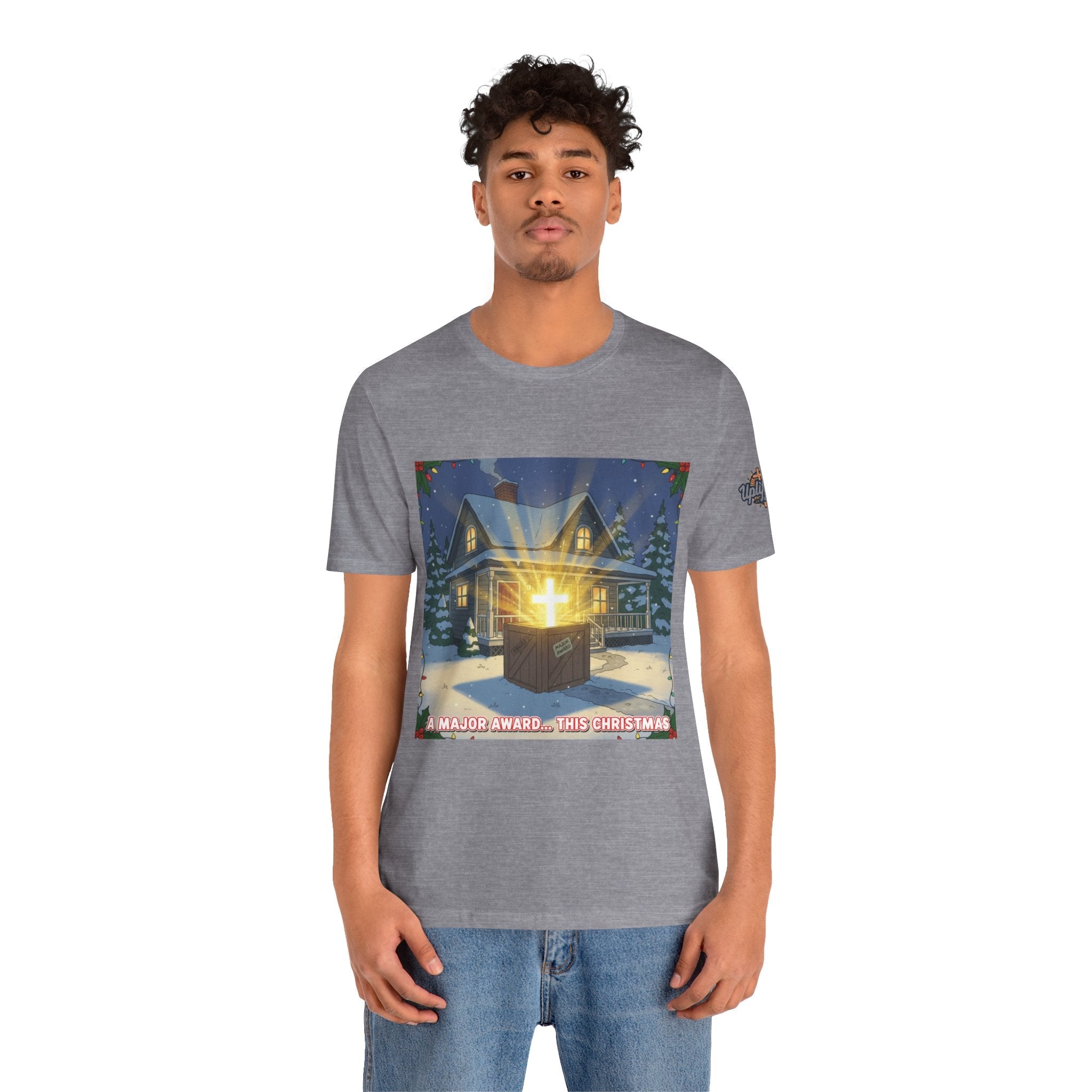 A Major Award This Christmas T-shirt – Fragile Leg Lamp Parody Cross Unboxing Christian T-shirt for Hilarious Faith & Holiday Glow Printify
