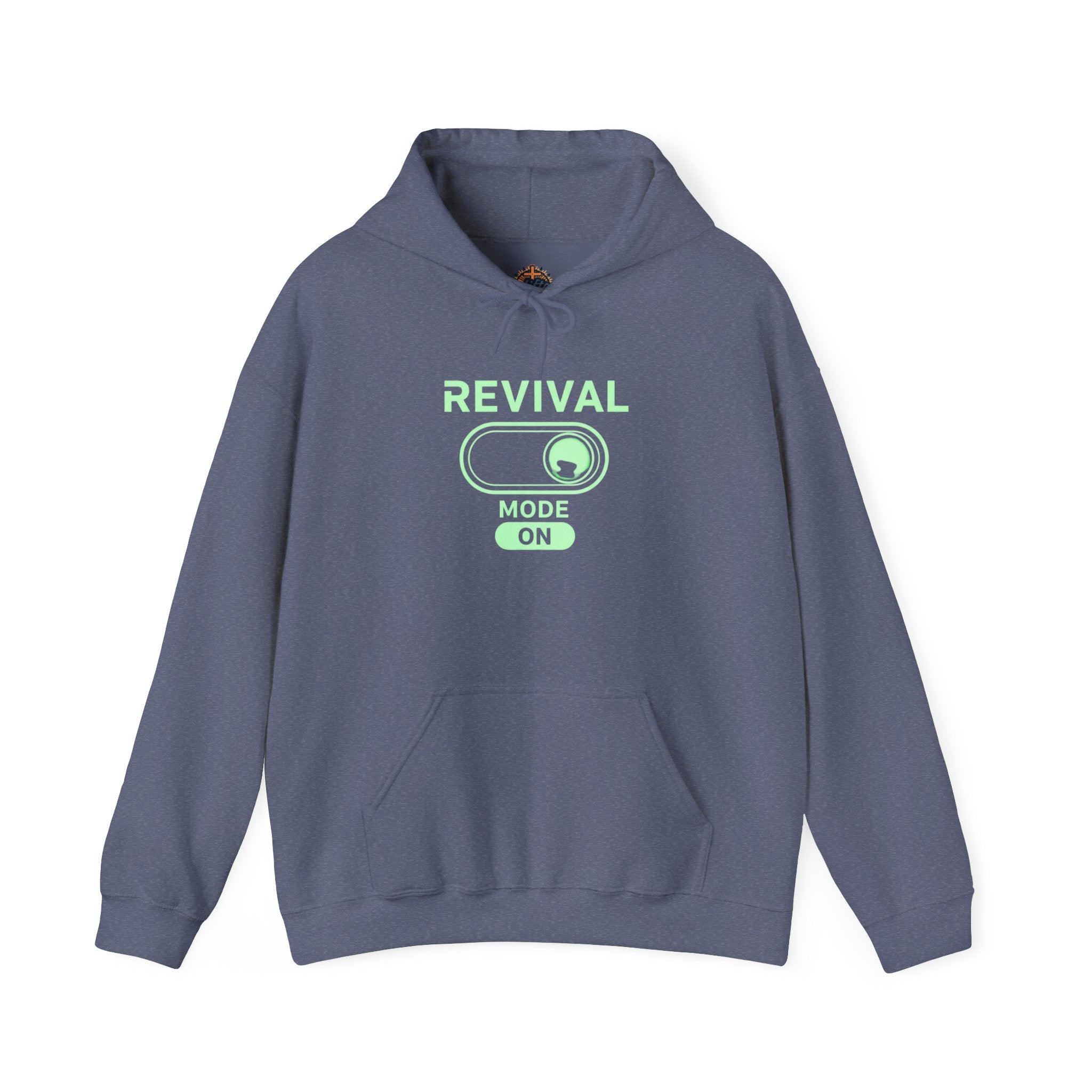 🔥 Revival Mode: ON – Christian Techwear Hoodie | Glowing Green Faith Switch | Futuristic Jesus Shirt | Activate Your Spiritual Awakening | Uplifted Gear Printify