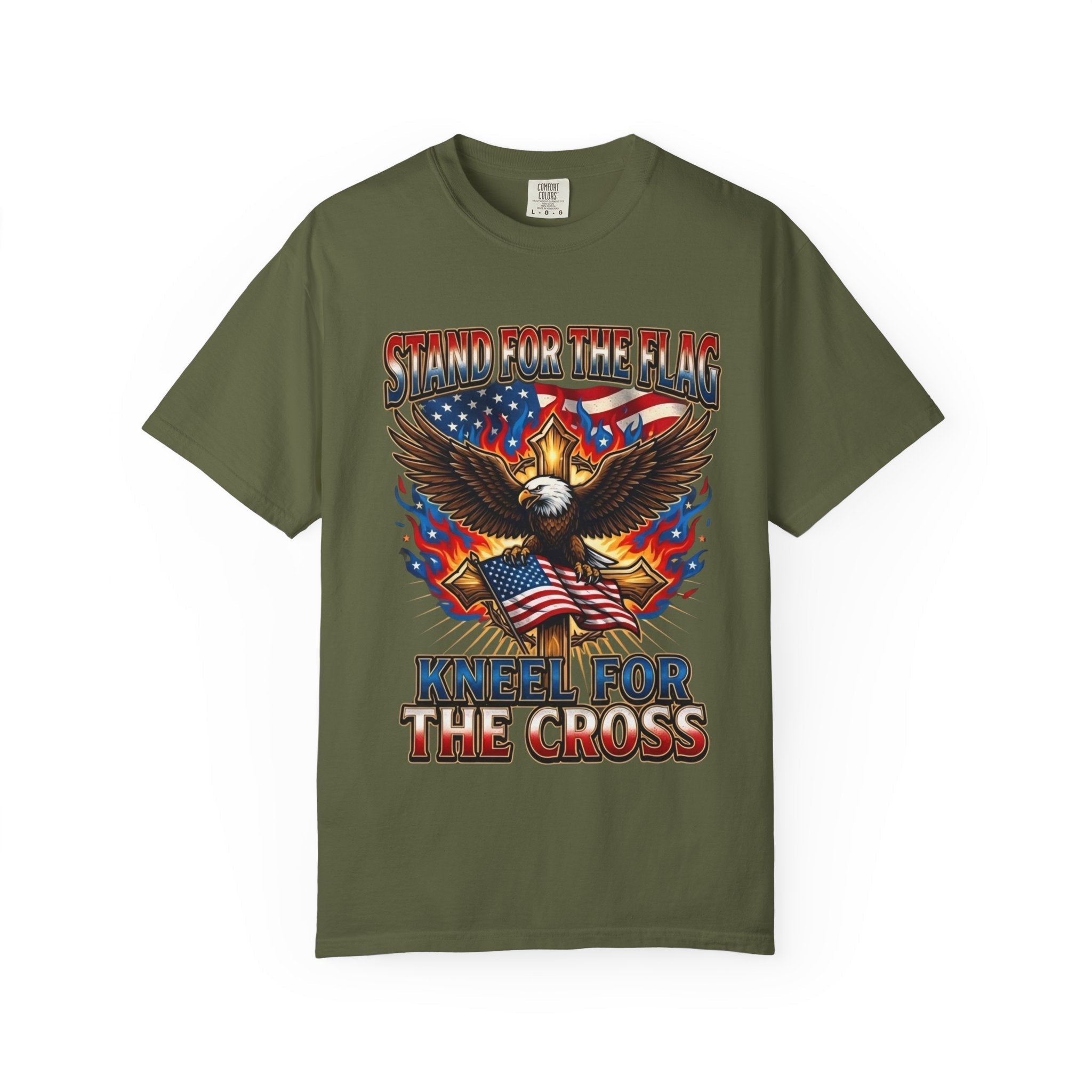 Stand for the Flag Kneel for the Cross T-shirt | Patriotic Eagle T-shirt Printify