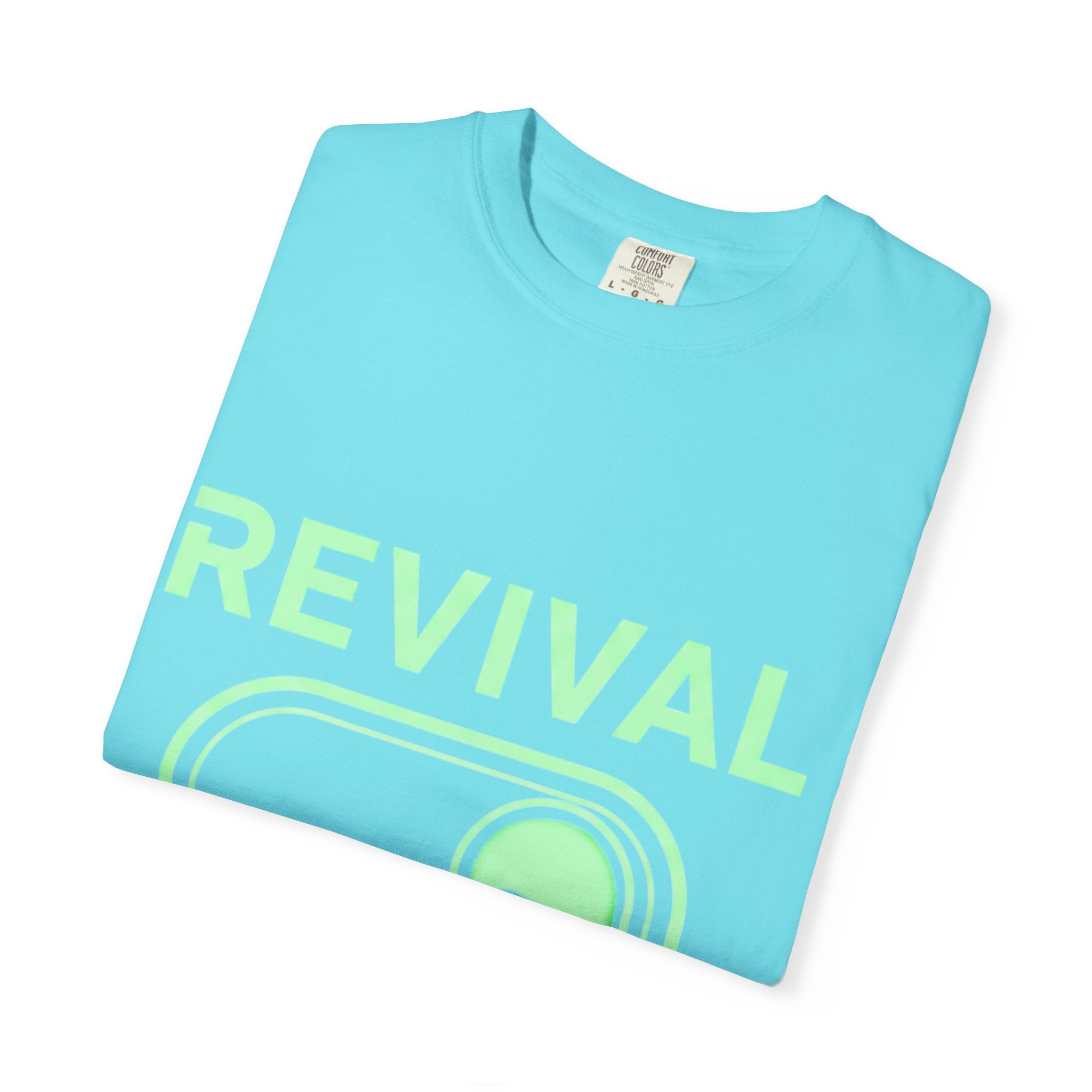 🔥 Revival Mode: ON – Christian Techwear T-Shirt | Glowing Green Faith Switch | Futuristic Jesus Shirt | Activate Your Spiritual Awakening | Uplifted Gear Printify