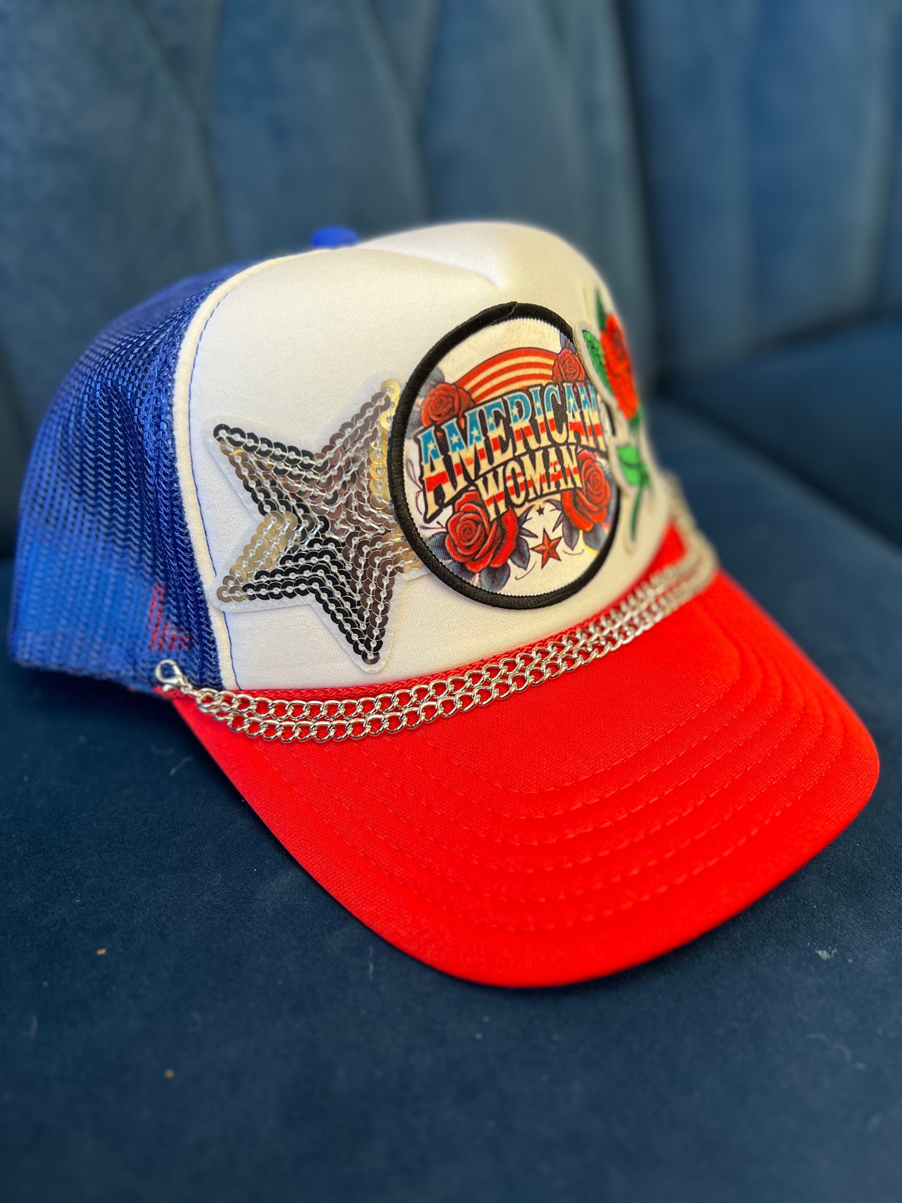 American Woman Patch Hat -clearance Pretty Little Patriot