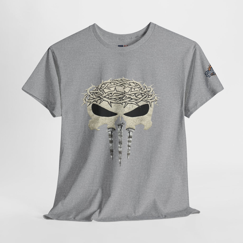 Christian Skull T-shirt - Crown of Thorns & Nails - Warrior Faith T-shirt Printify