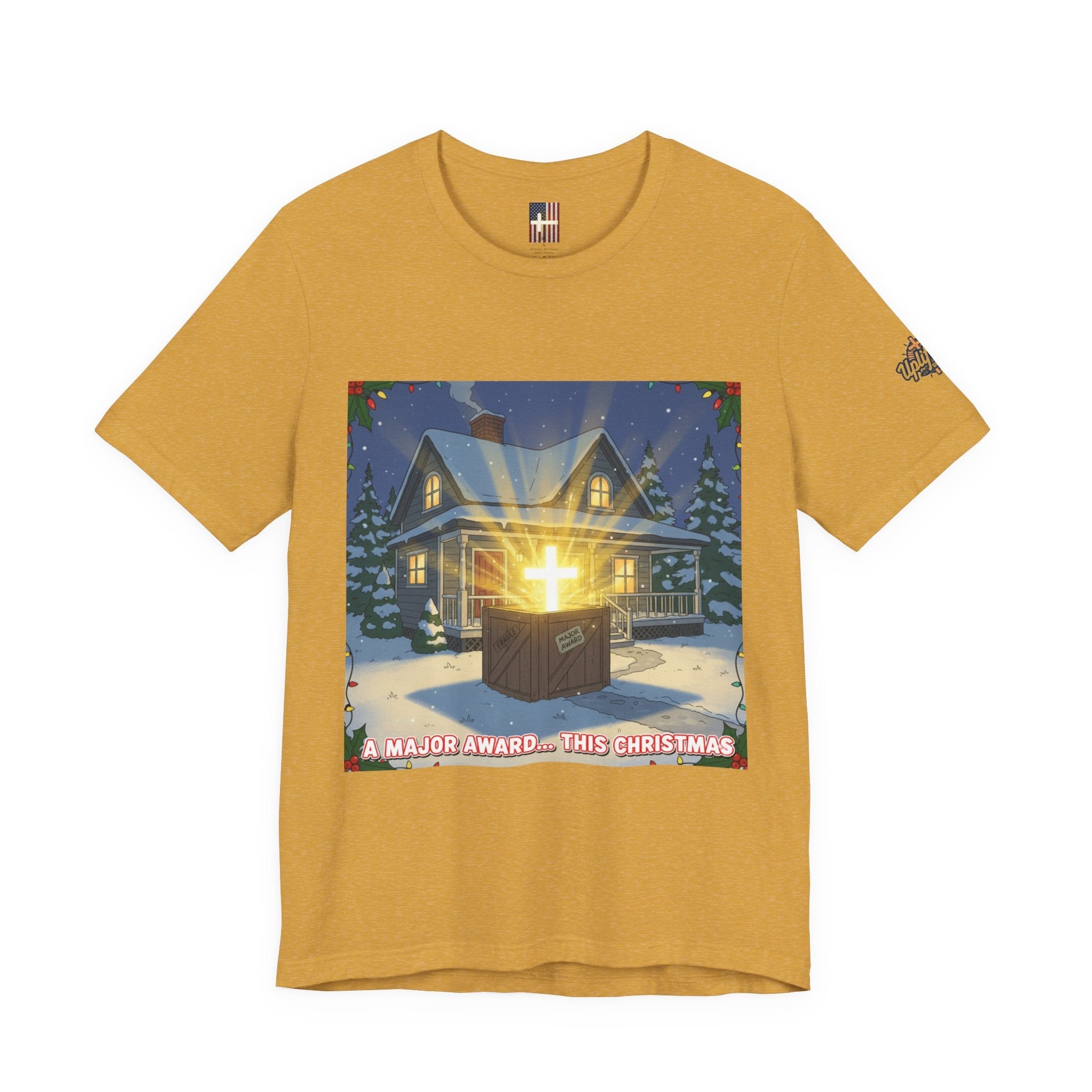 A Major Award This Christmas T-shirt – Fragile Leg Lamp Parody Cross Unboxing Christian T-shirt for Hilarious Faith & Holiday Glow Printify