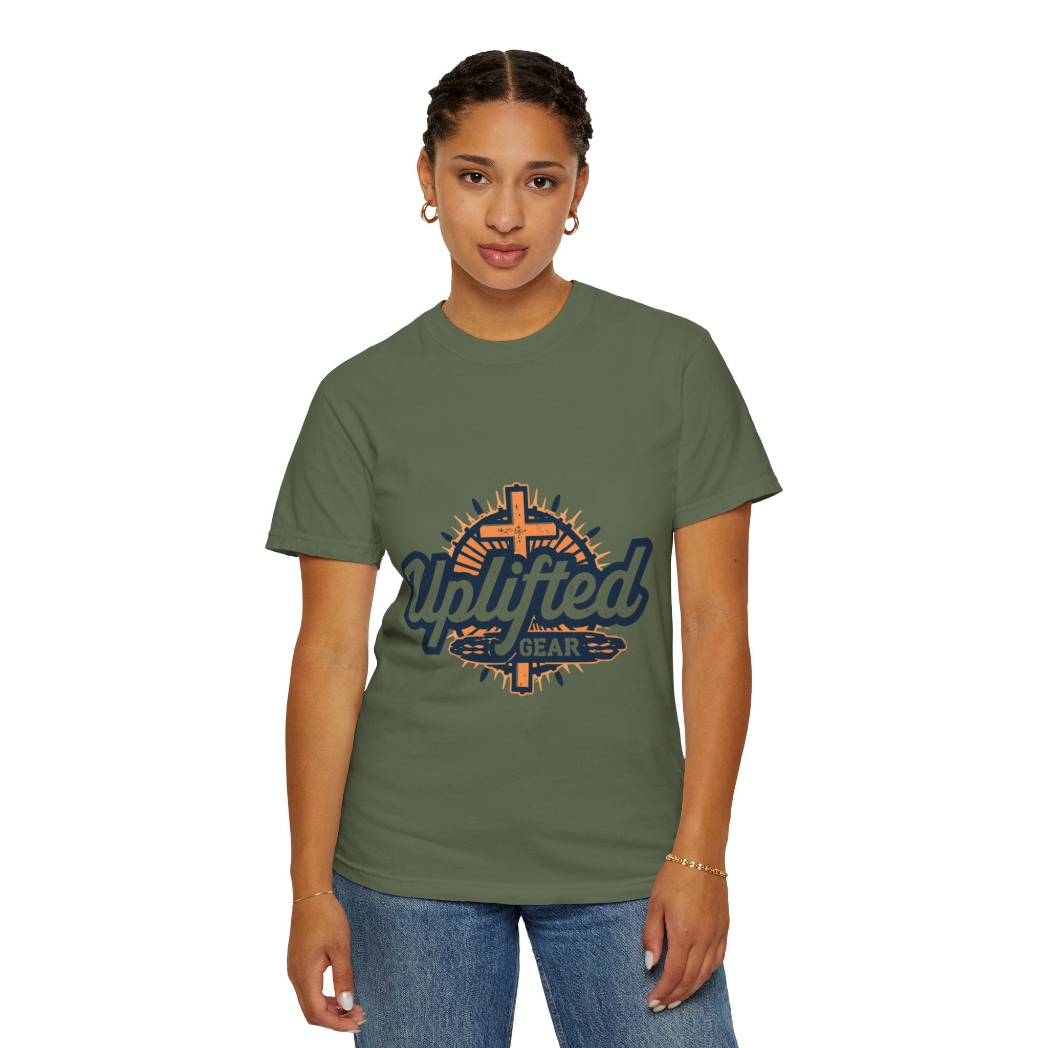 Uplifted Gear Christian T-Shirt – Bold Logo Faith Tee for Inspired Living Printify