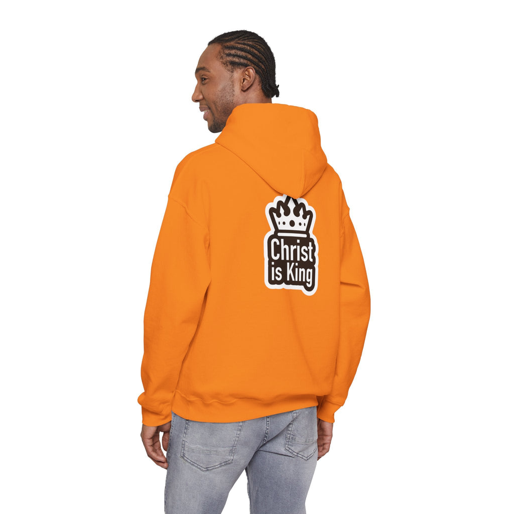 Christ is King Hoodie – Bold Crown & Cross Christian Sweatshirt for Unshakable Faith Printify
