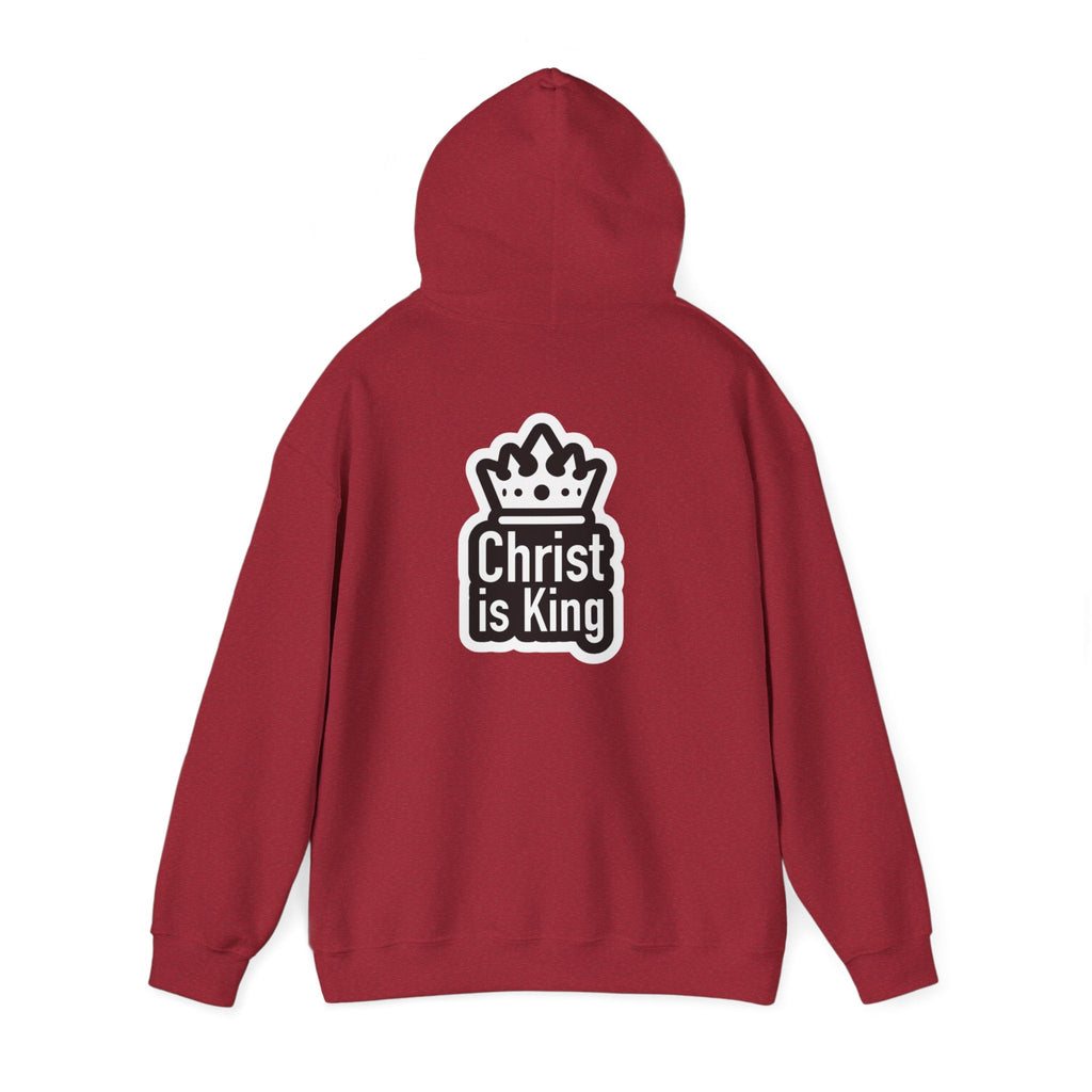 Christ is King Hoodie – Bold Crown & Cross Christian Sweatshirt for Unshakable Faith Printify