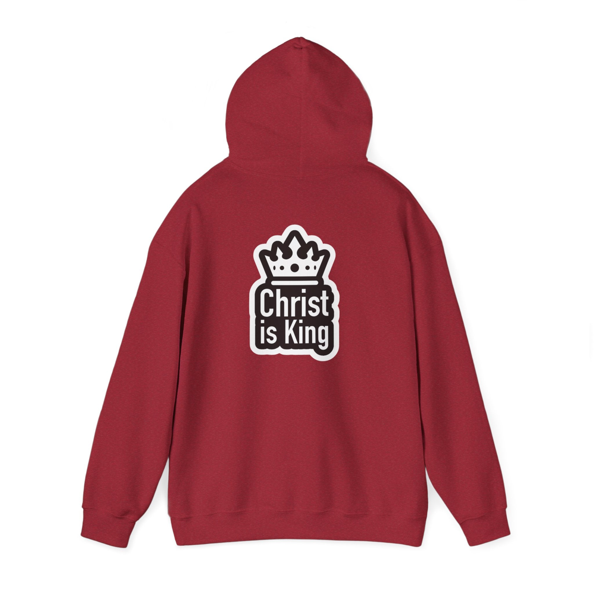 Christ is King Hoodie – Bold Crown & Cross Christian Sweatshirt for Unshakable Faith Printify