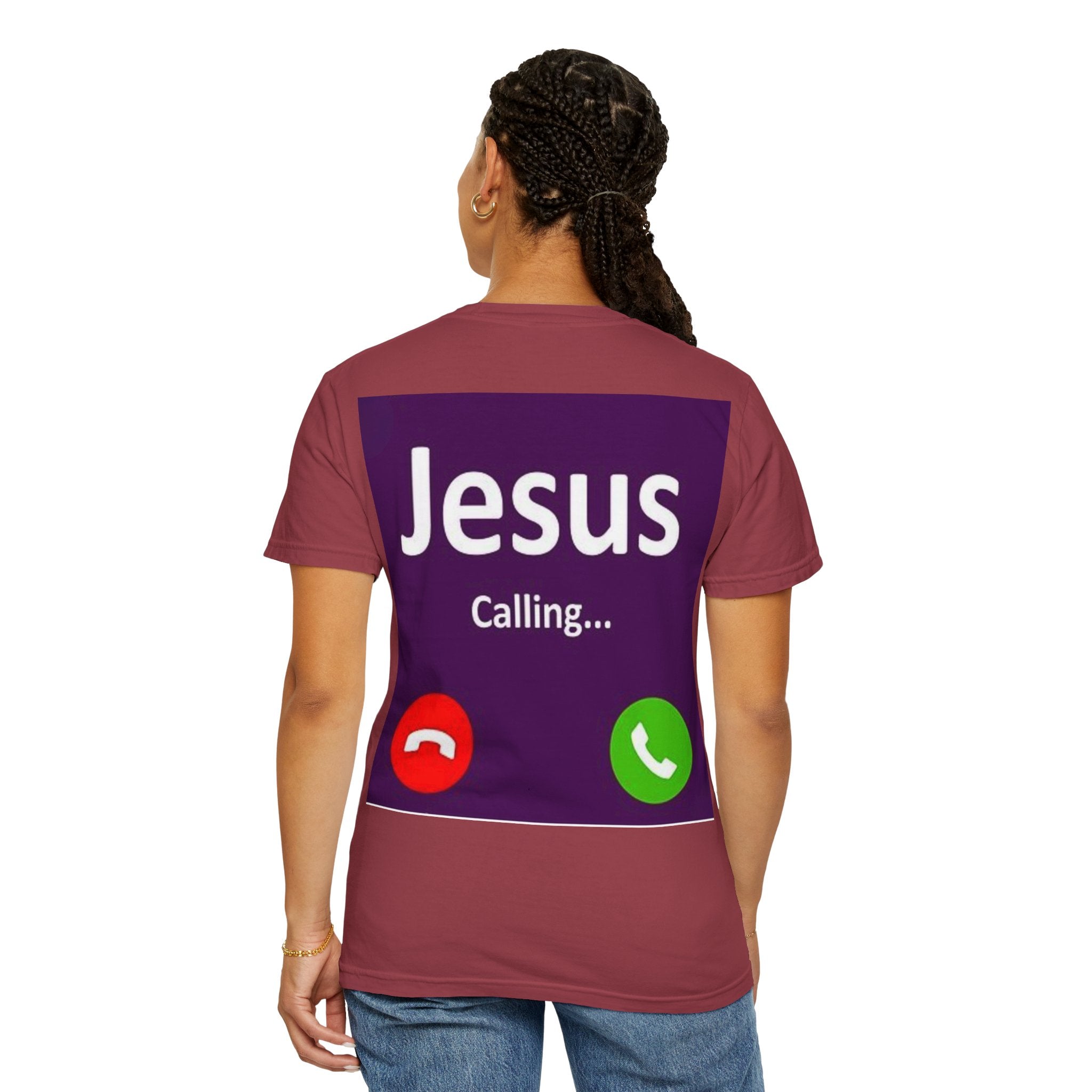 Jesus Calling T-shirt, – Funny Cell Phone Screen Christian T-shirt, for Divine Connection & Faith Humor Printify