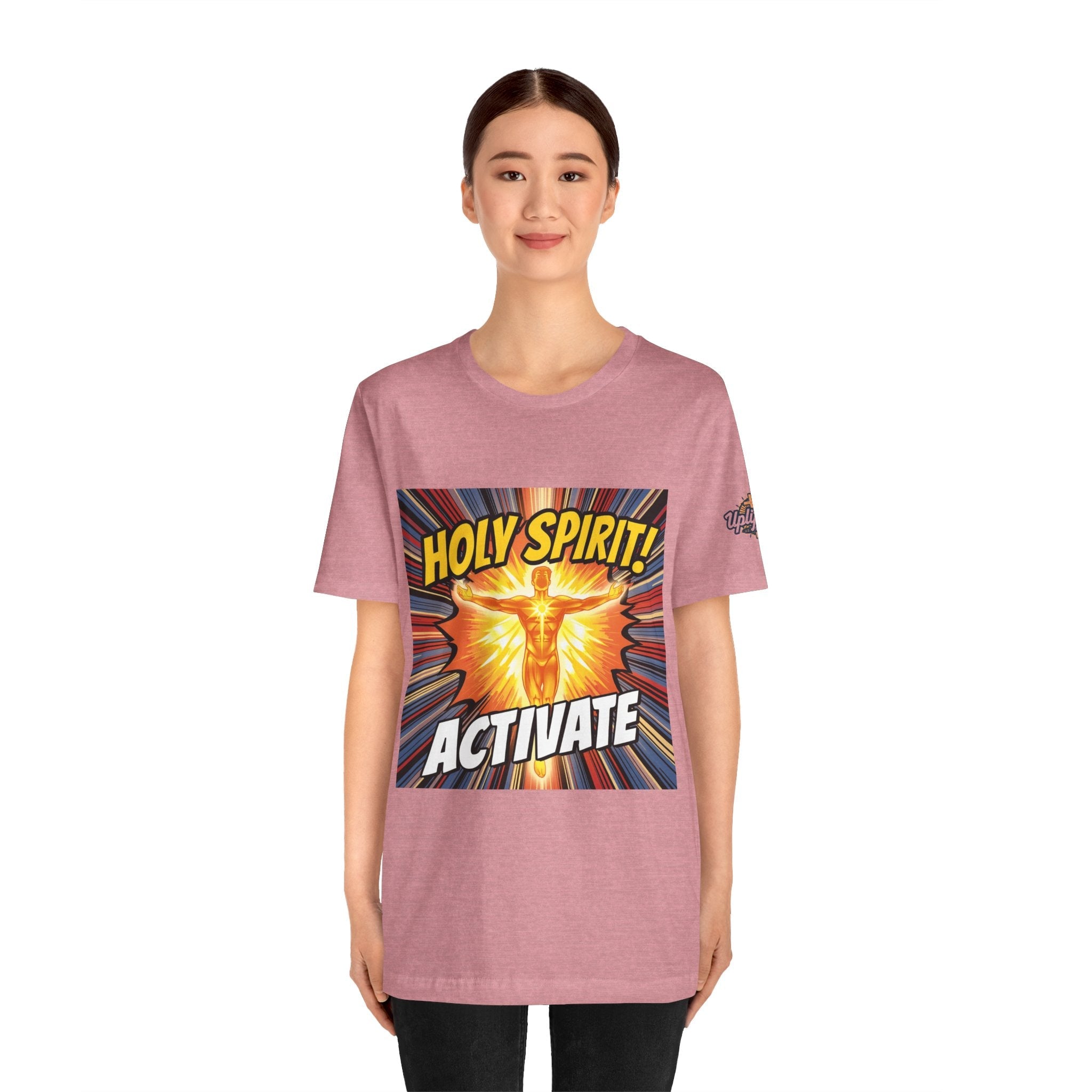 Holy Spirit Activate T-shirt – Superhero Christian T-shirt with Vibrant Power-Up Design for Faith-Fueled Boldness Printify