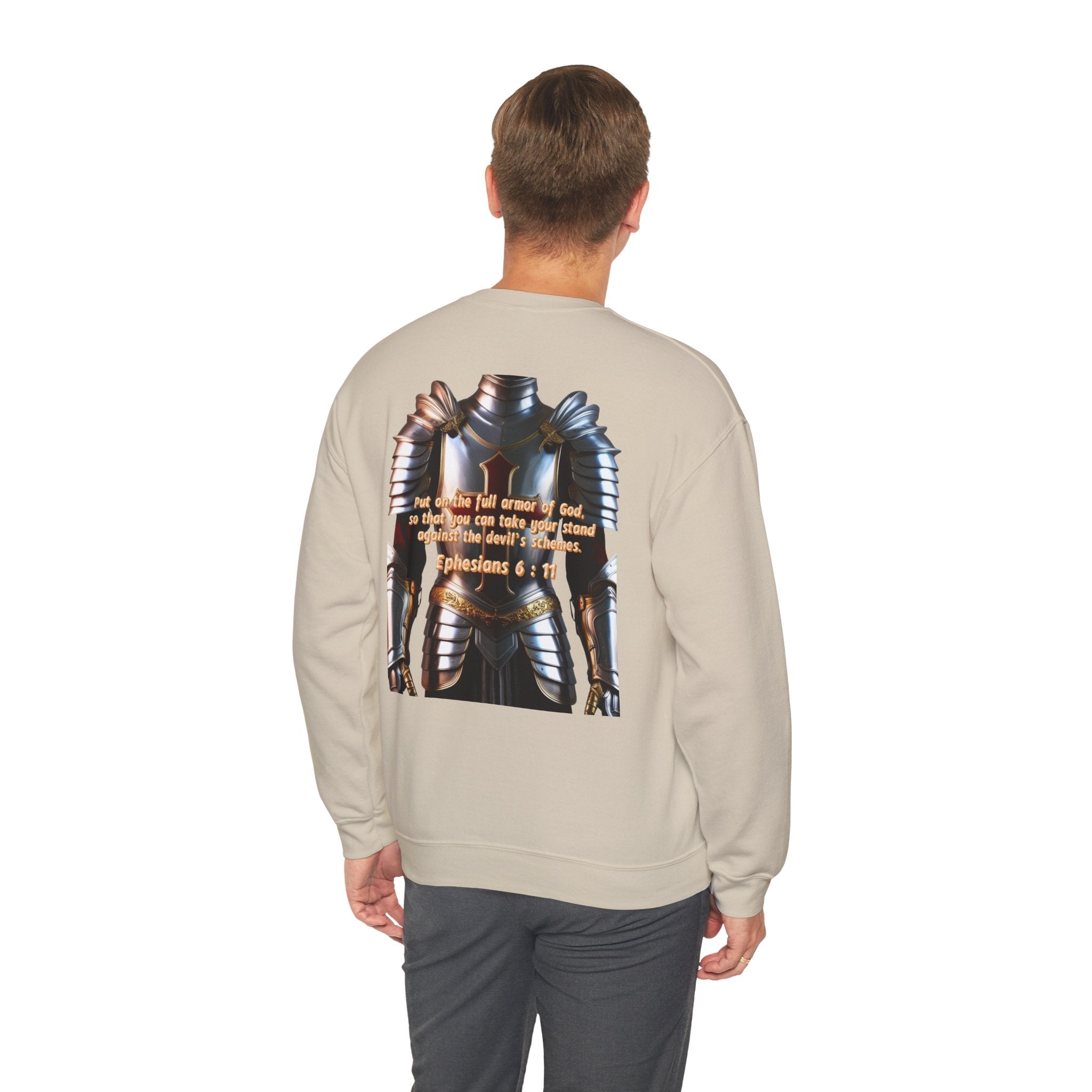 Religious Graphic Armor Of God Design - Unisex Heavy Blend™ Crewneck Sweatshirt Printify