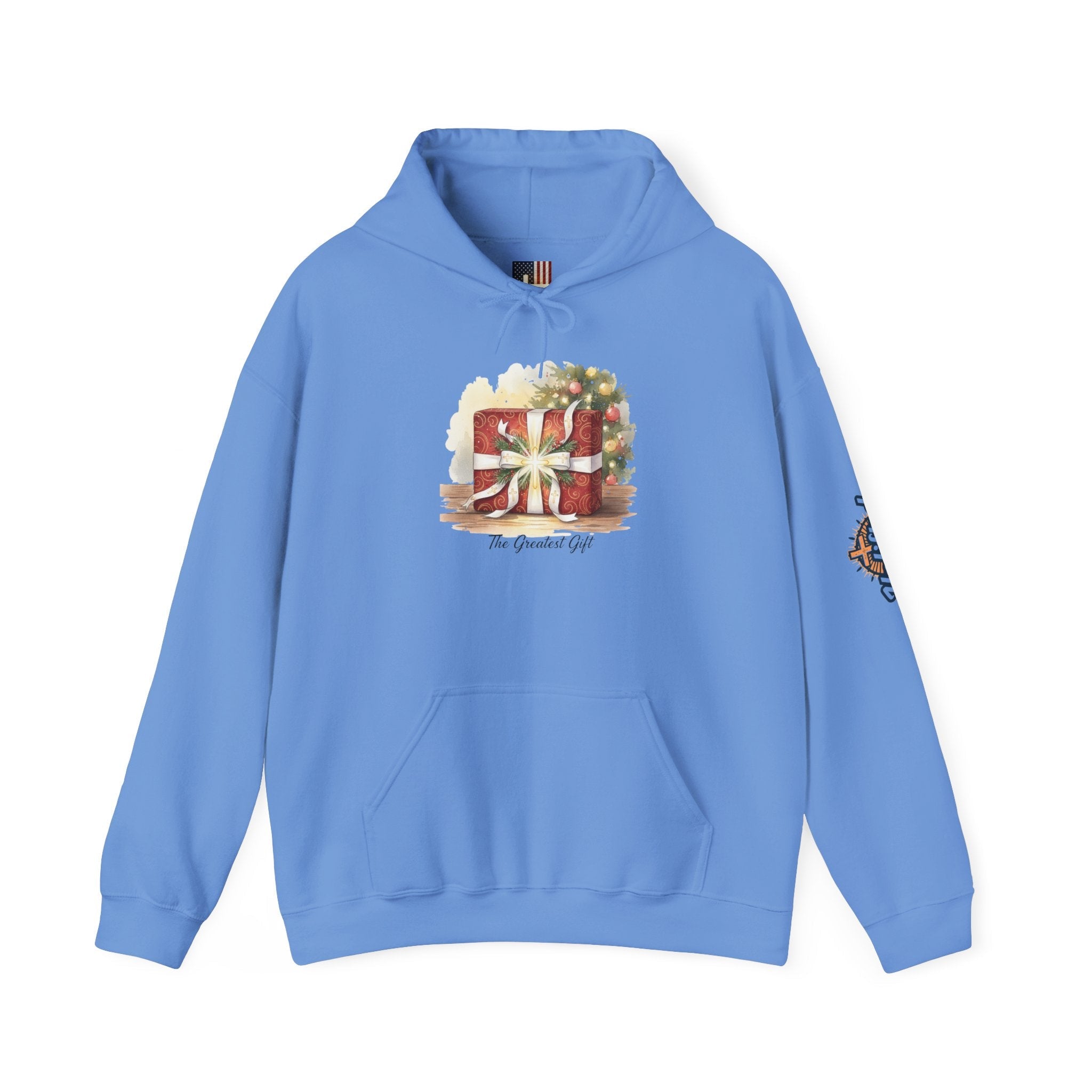 The Greatest Gift Hoodie – Cross Bow Present Christian Hoodie for Christmas Salvation & Eternal Faith Printify