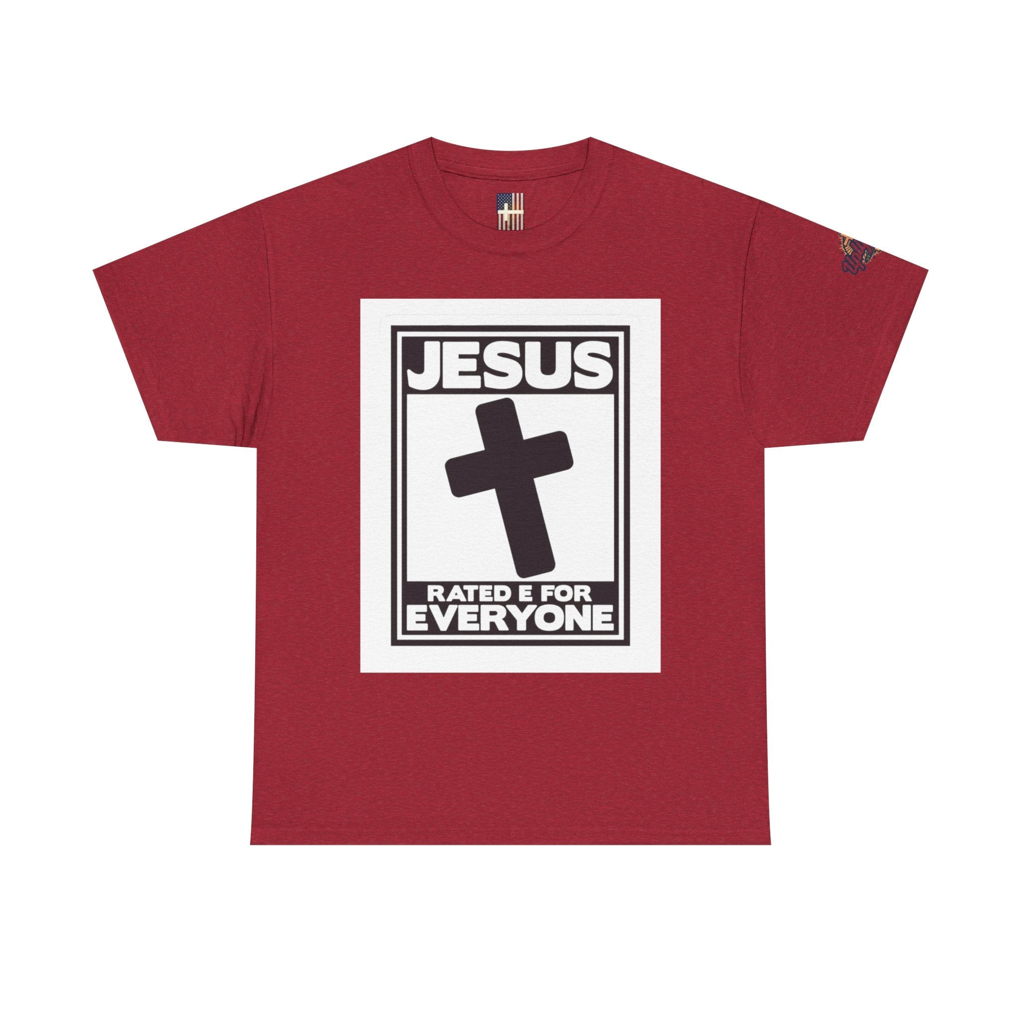 Jesus, Rated E for Everyone T-shirt - Gamer Faith T-shirt - Christian Video Game Parody Printify