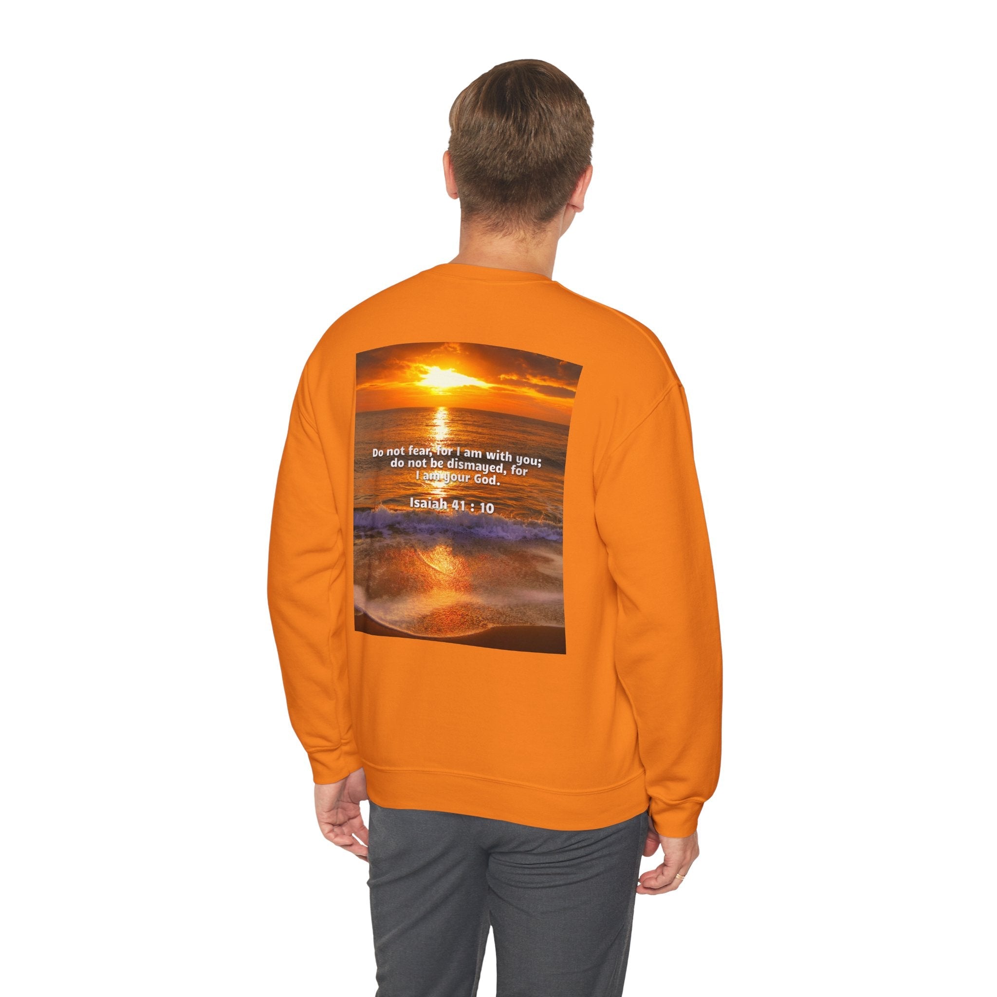 Bible Verse Unisex Heavy Blend™ Crewneck Sweatshirt - Isaiah 41 : 10 Printify