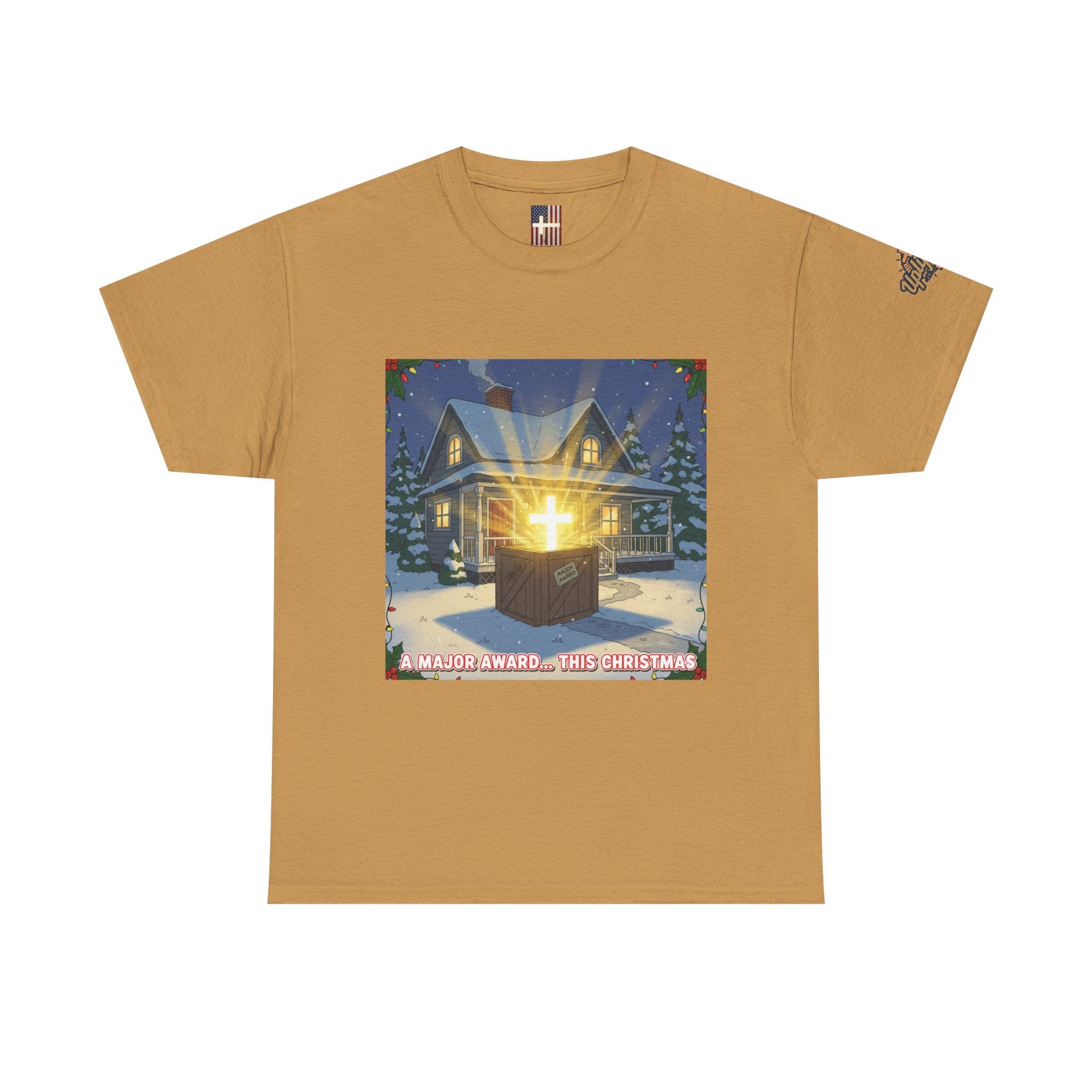 A Major Award This Christmas T-shirt – Fragile Leg Lamp Parody Cross Unboxing Christian T-shirt for Hilarious Faith & Holiday Glow Printify